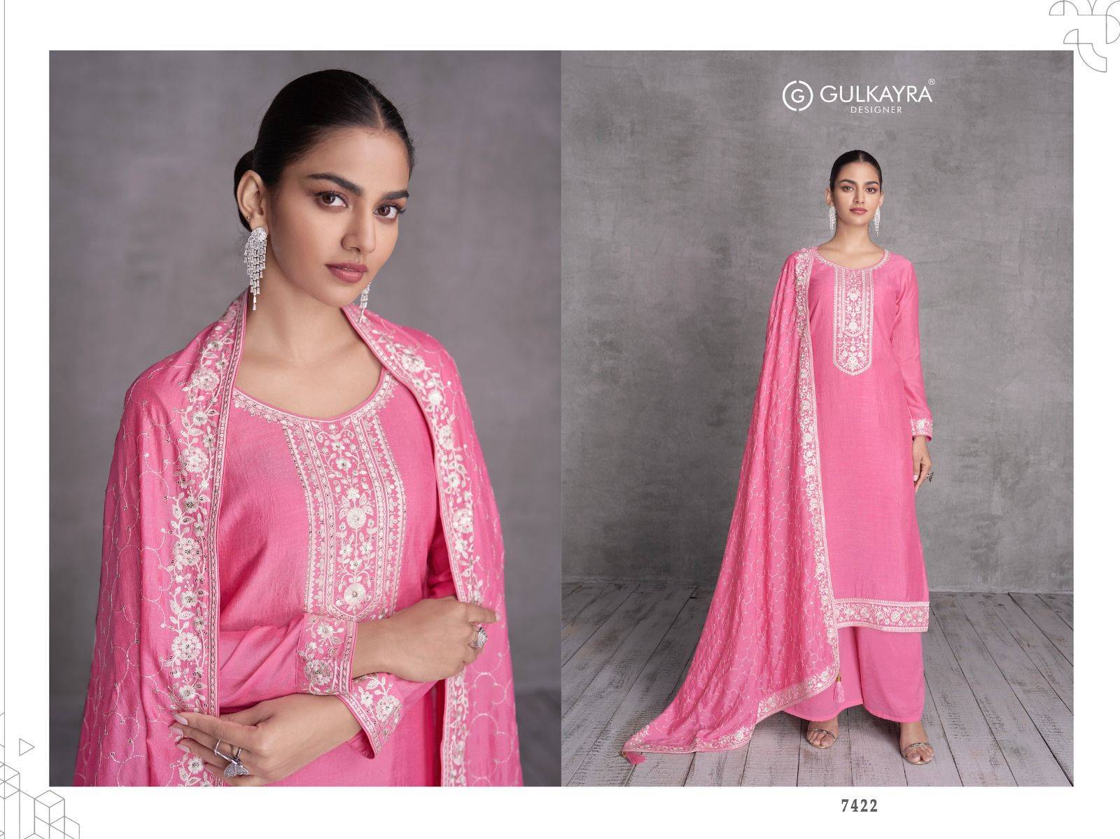 Zoya By Gulkayra Designer 7421 To 7424 Series Beautiful Sharara Suits Stylish Fancy Colorful Party Wear & Occasional Wear Silk Embroidered Dresses At Wholesale Price