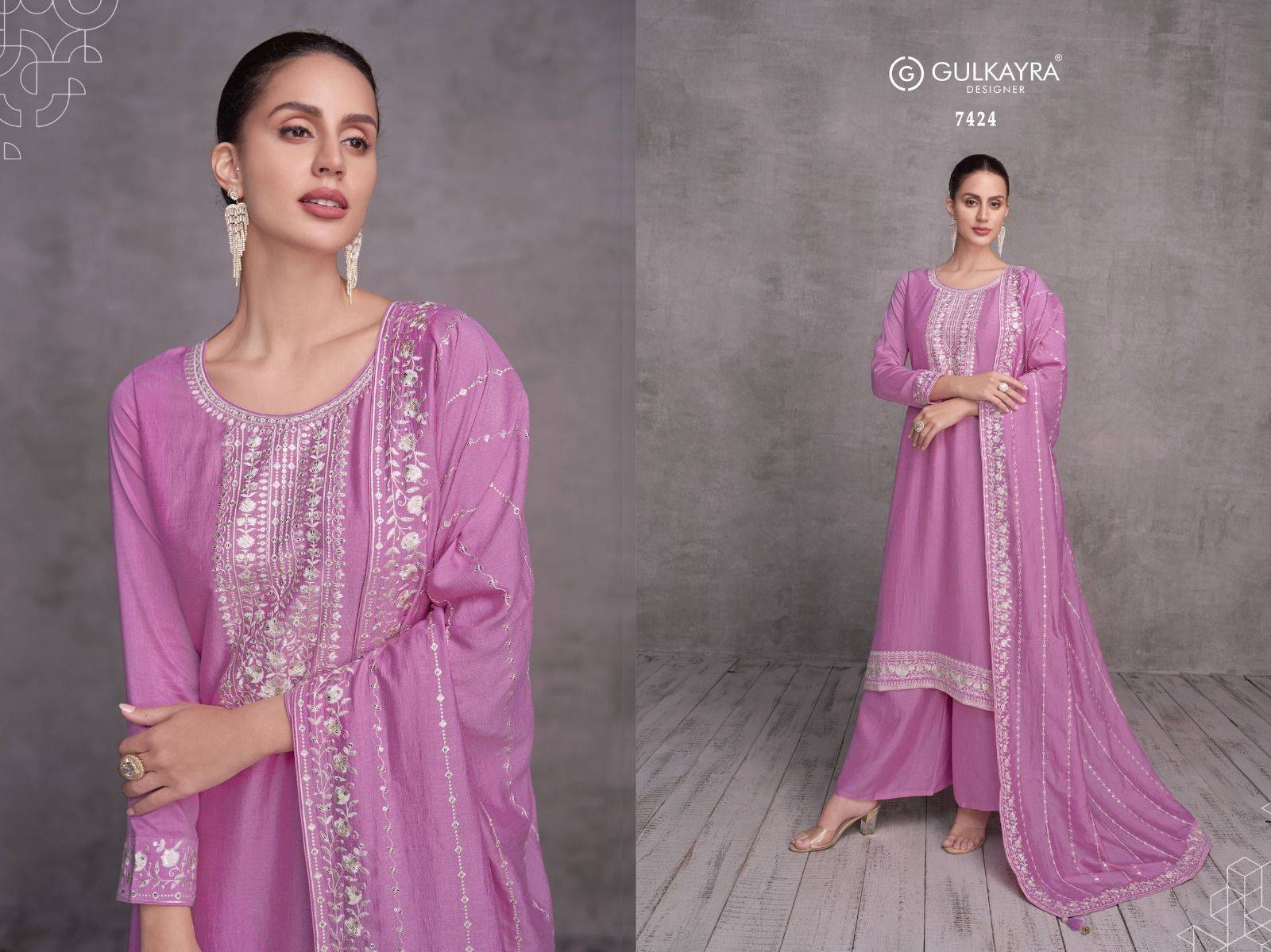 Zoya By Gulkayra Designer 7421 To 7424 Series Beautiful Sharara Suits Stylish Fancy Colorful Party Wear & Occasional Wear Silk Embroidered Dresses At Wholesale Price