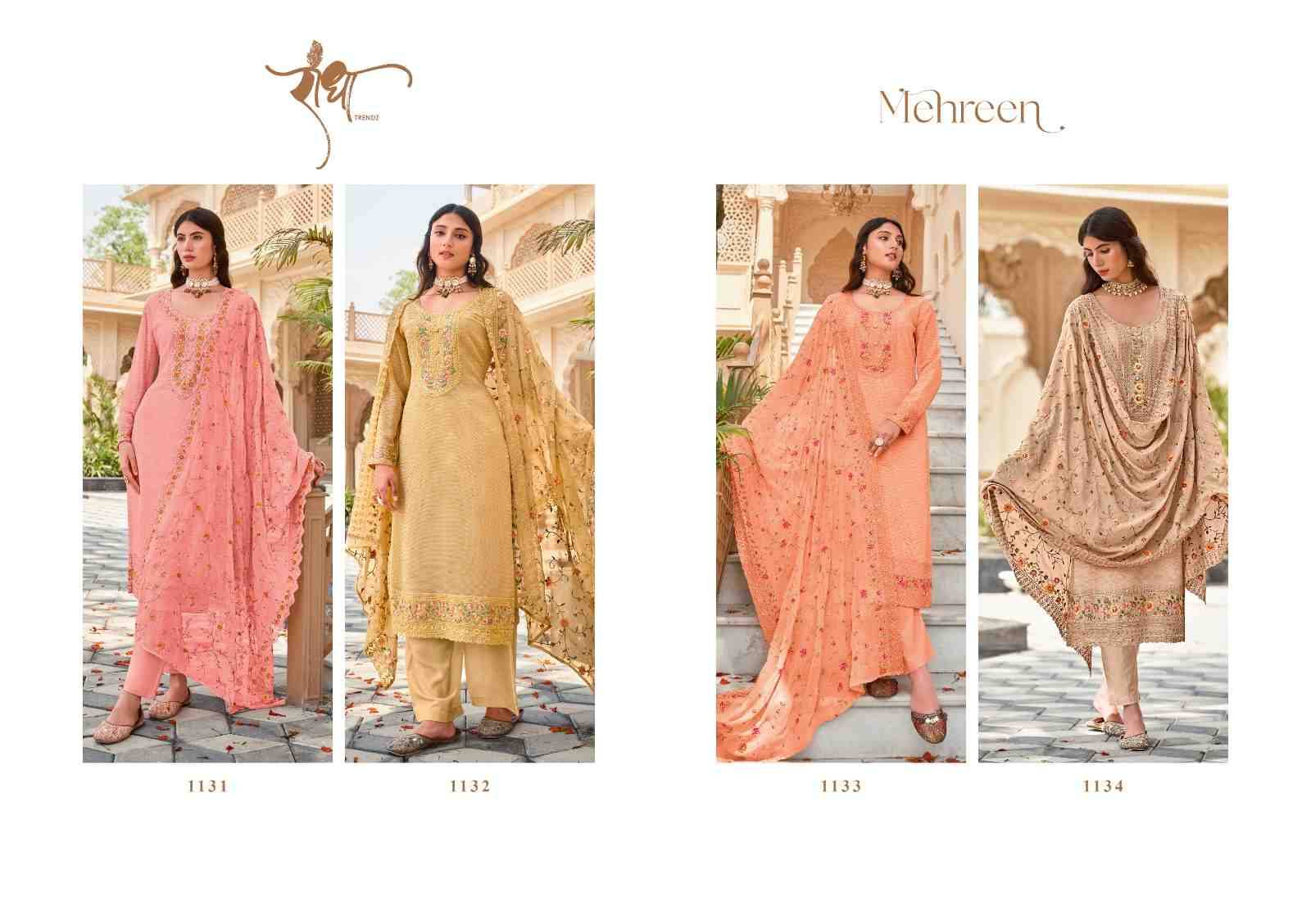 Mehreen By Radha Trendz 1131 To 1134 Series Beautiful Stylish Festive Suits Fancy Colorful Casual Wear & Ethnic Wear & Ready To Wear Georgette Dresses At Wholesale Price