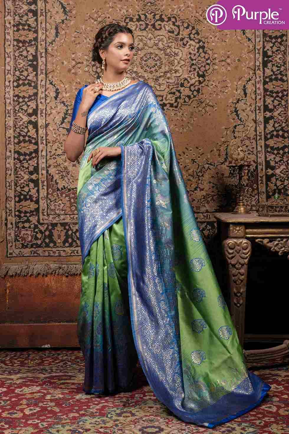 Zari Vol-6 By Purple Creation 01 To 04 Series Indian Traditional Wear Collection Beautiful Stylish Fancy Colorful Party Wear & Occasional Wear Banarasi Silk Sarees At Wholesale Price