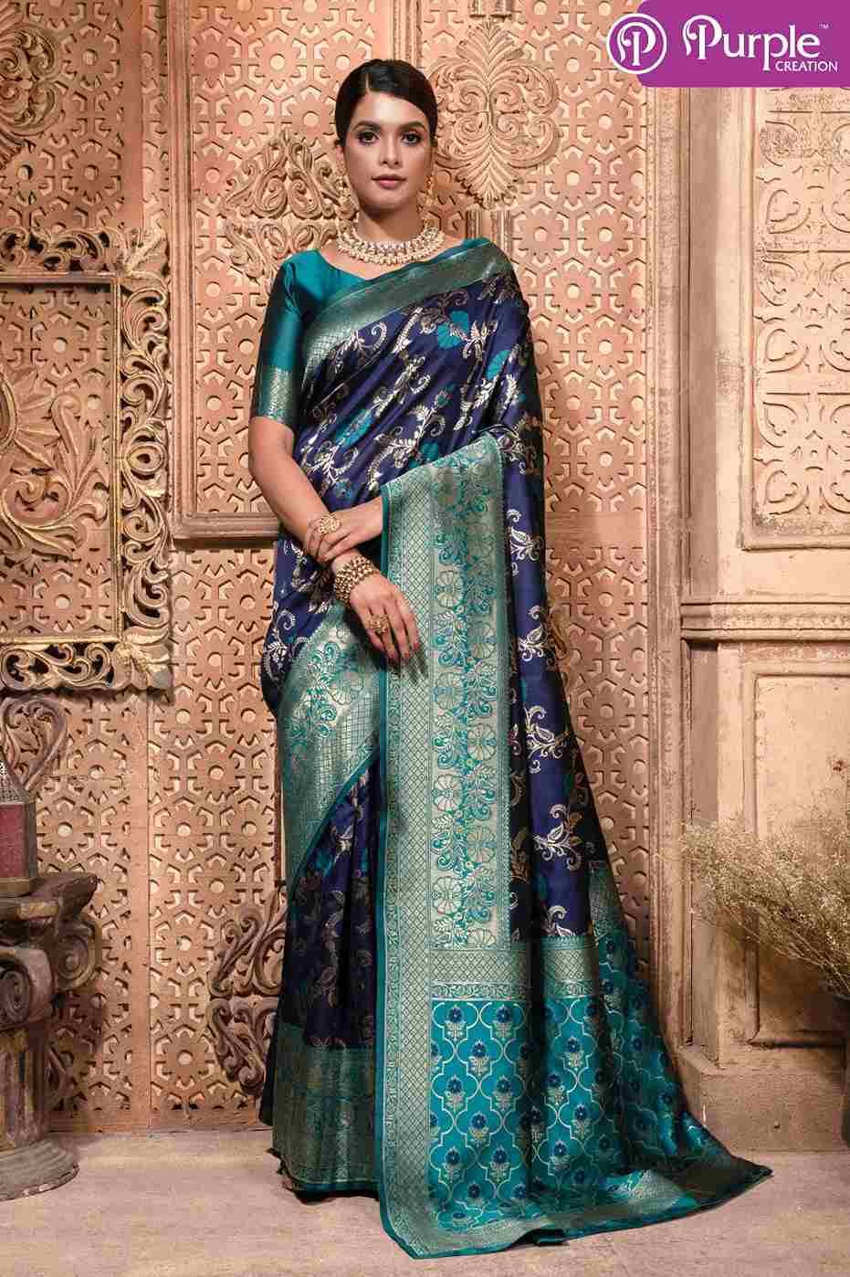 Zari Vol-7 By Purple Creation 01 To 04 Series Indian Traditional Wear Collection Beautiful Stylish Fancy Colorful Party Wear & Occasional Wear Banarasi Silk Sarees At Wholesale Price