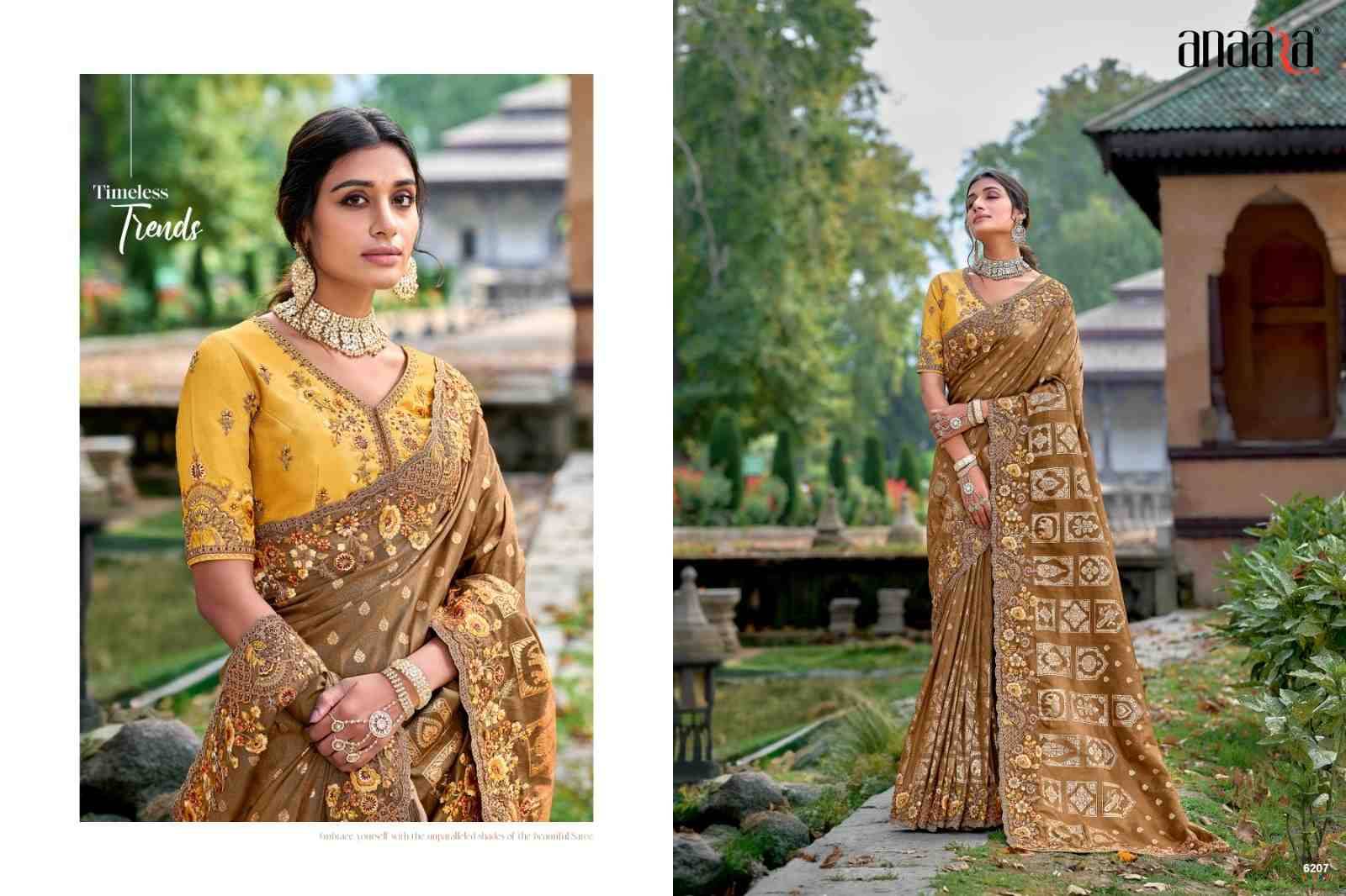 Anaara 6201 Series By Tathastu 6201 To 6210 Series Indian Traditional Wear Collection Beautiful Stylish Fancy Colorful Party Wear & Occasional Wear Fancy Sarees At Wholesale Price