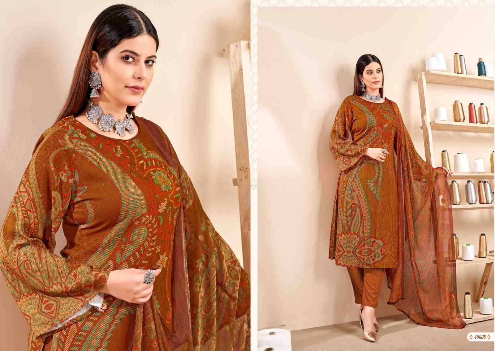 Sheen By Zsm 40001 To 40005 Series Beautiful Stylish Festive Suits Fancy Colorful Casual Wear & Ethnic Wear & Ready To Wear Pure Viscose Woolen Embroidered Dresses At Wholesale Price