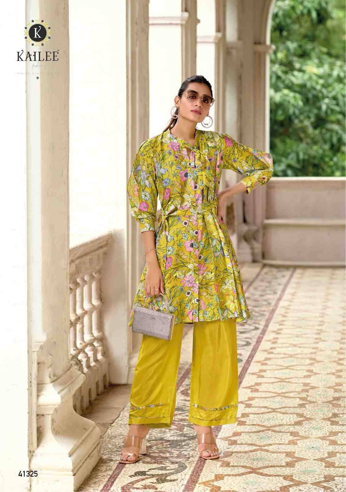 Eliza By Kailee 41321 To 41325 Series Designer Stylish Fancy Colorful Beautiful Party Wear & Ethnic Wear Collection Pure Viscose Muslin Silk Tops With Bottom At Wholesale Price