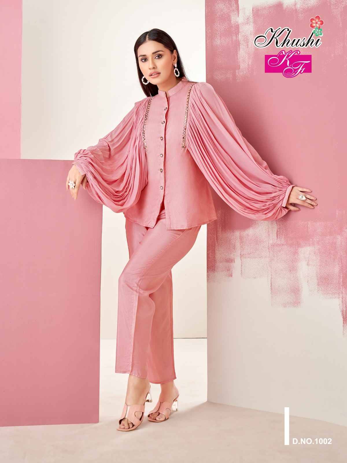 Heer By Khushi Fashion 1001 To 1004 Series Designer Stylish Fancy Colorful Beautiful Party Wear & Ethnic Wear Collection Silk Georgette Co-Ord At Wholesale Price
