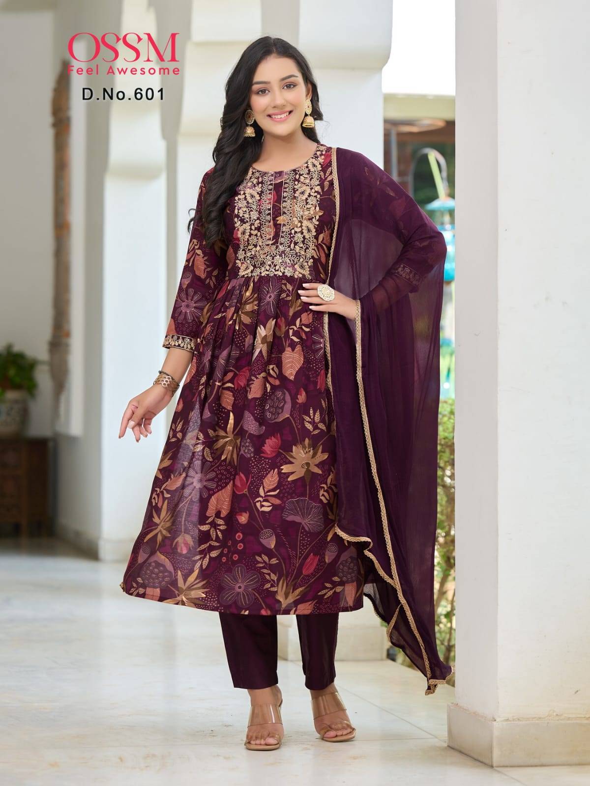 Mannat Vol-6 By Ossm 601 To 606 Series Designer Festive Suits Beautiful Stylish Fancy Colorful Party Wear & Occasional Wear Modal Chanderi Embroidery Dresses At Wholesale Price