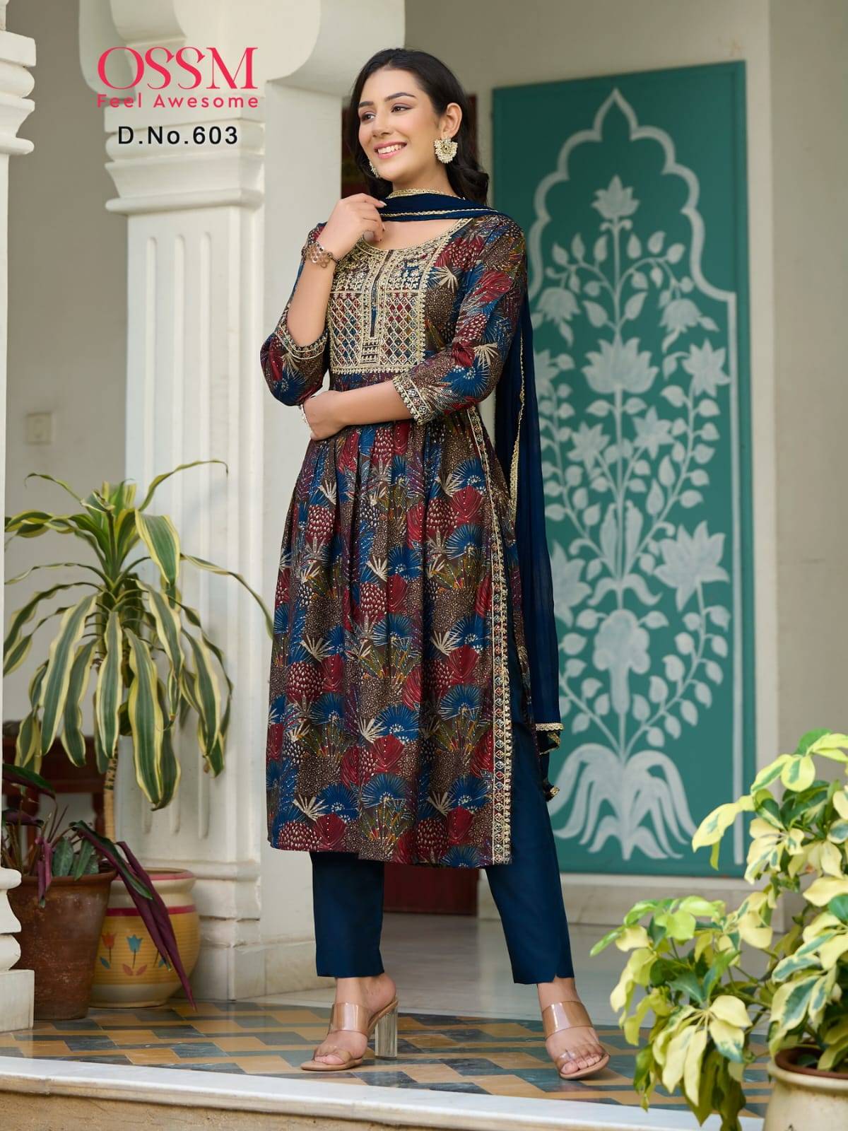 Mannat Vol-6 By Ossm 601 To 606 Series Designer Festive Suits Beautiful Stylish Fancy Colorful Party Wear & Occasional Wear Modal Chanderi Embroidery Dresses At Wholesale Price