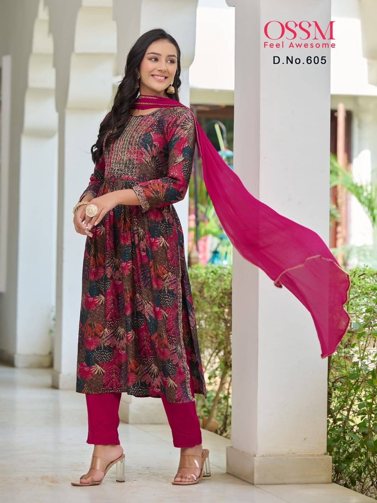 Mannat Vol-6 By Ossm 601 To 606 Series Designer Festive Suits Beautiful Stylish Fancy Colorful Party Wear & Occasional Wear Modal Chanderi Embroidery Dresses At Wholesale Price