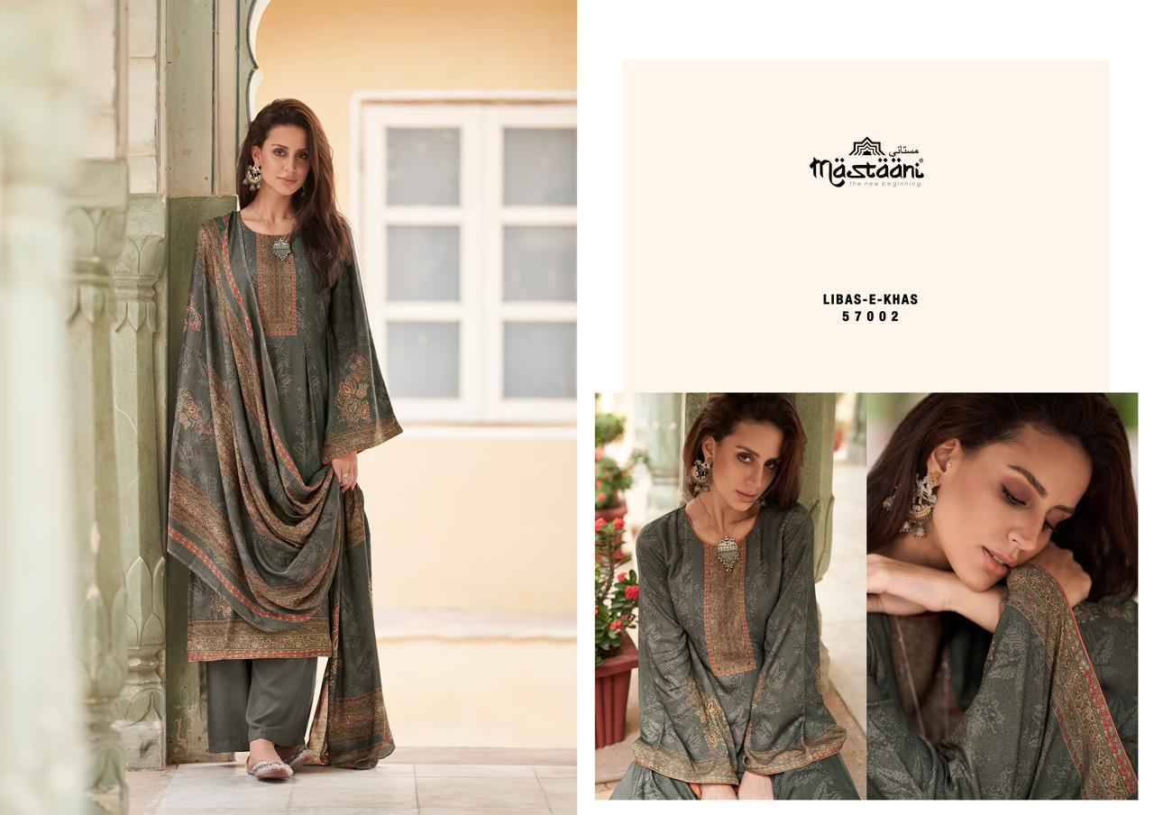 Libas-E-Khas By Mastaani 57001 To 57006 Series Beautiful Stylish Festive Suits Fancy Colorful Casual Wear & Ethnic Wear & Ready To Wear Pure Viscose Pashmina Print With Work Dresses At Wholesale Price