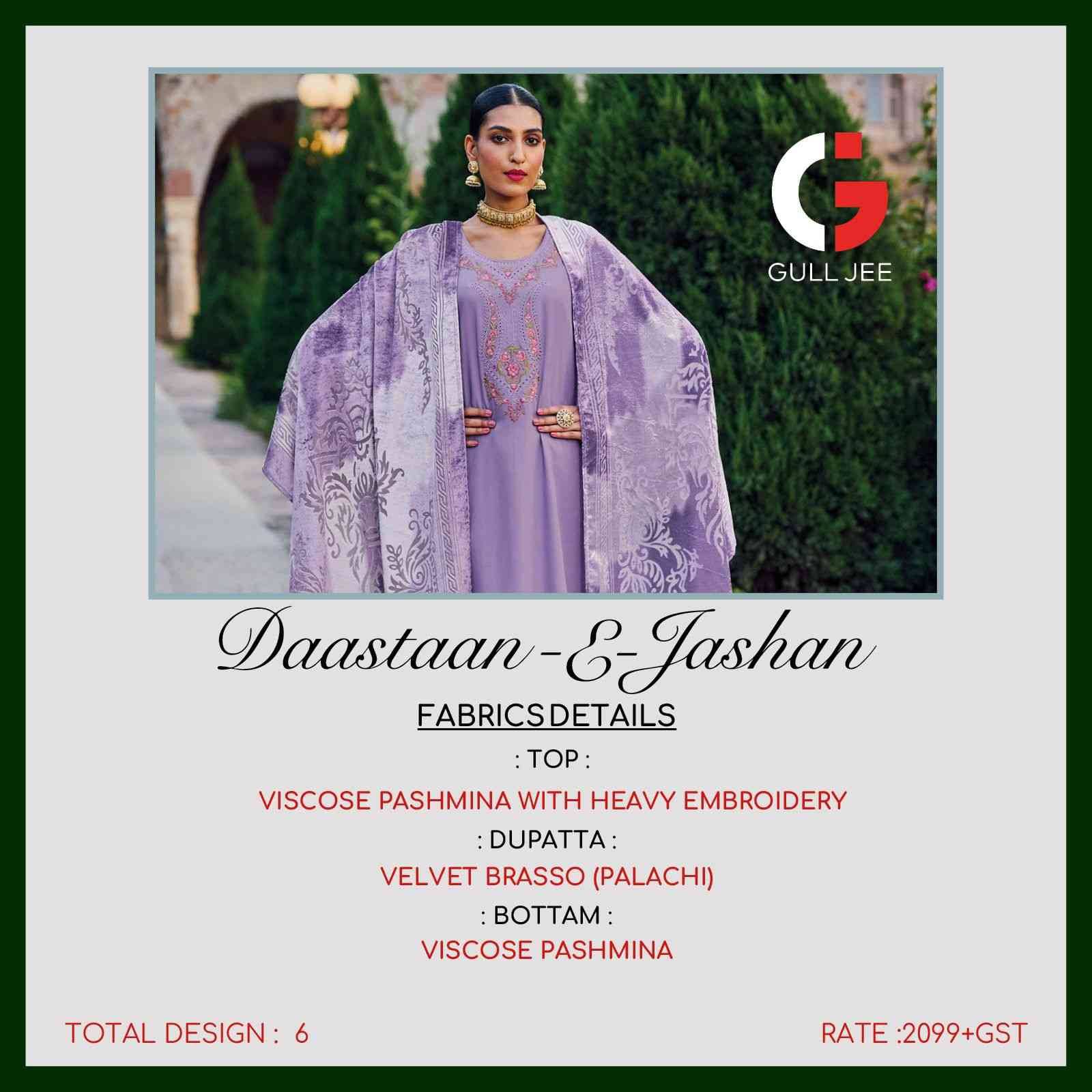 Daastaan-E-Jashan By Gull Jee 01 To 06 Series Designer Suits Beautiful Stylish Fancy Colorful Party Wear & Occasional Wear Viscose Pashmina Print With Embroidery Dresses At Wholesale Price