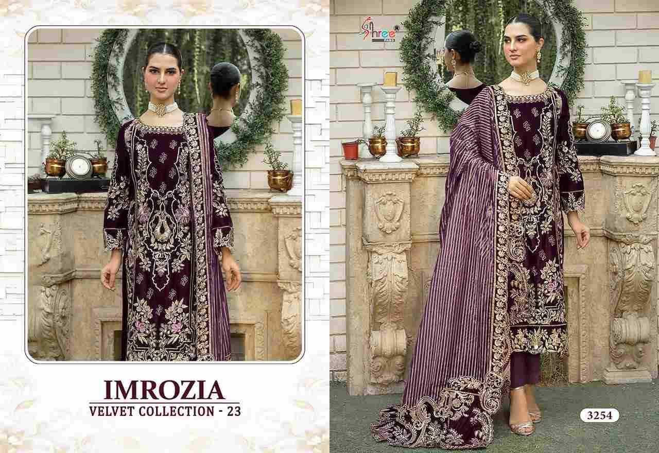 Imrozia Velvet Collection-23 By Shree Fabs 3254 To 3258 Series Beautiful Pakistani Suits Colorful Stylish Fancy Casual Wear & Ethnic Wear Pure Velvet Embroidered Dresses At Wholesale Price