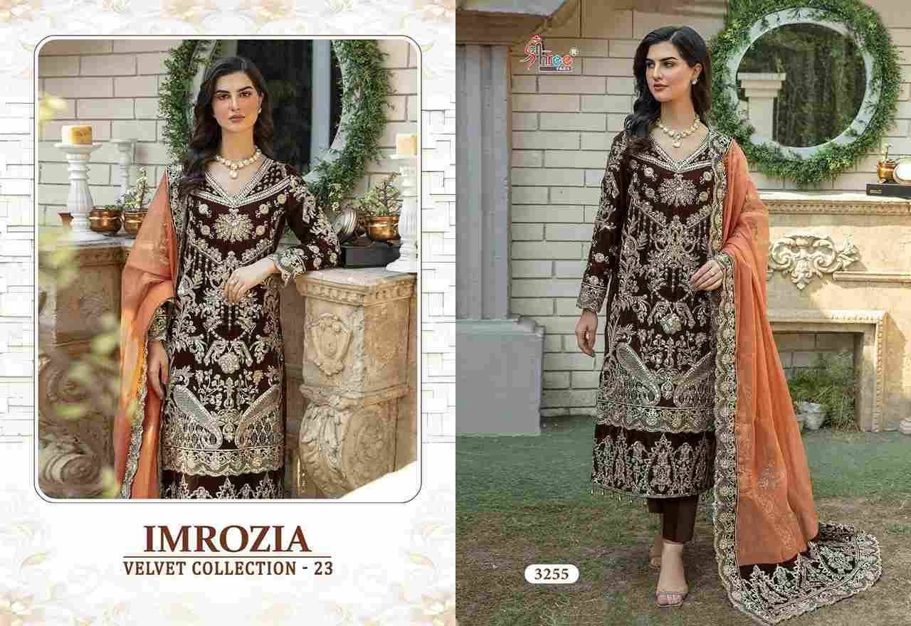 Imrozia Velvet Collection-23 By Shree Fabs 3254 To 3258 Series Beautiful Pakistani Suits Colorful Stylish Fancy Casual Wear & Ethnic Wear Pure Velvet Embroidered Dresses At Wholesale Price