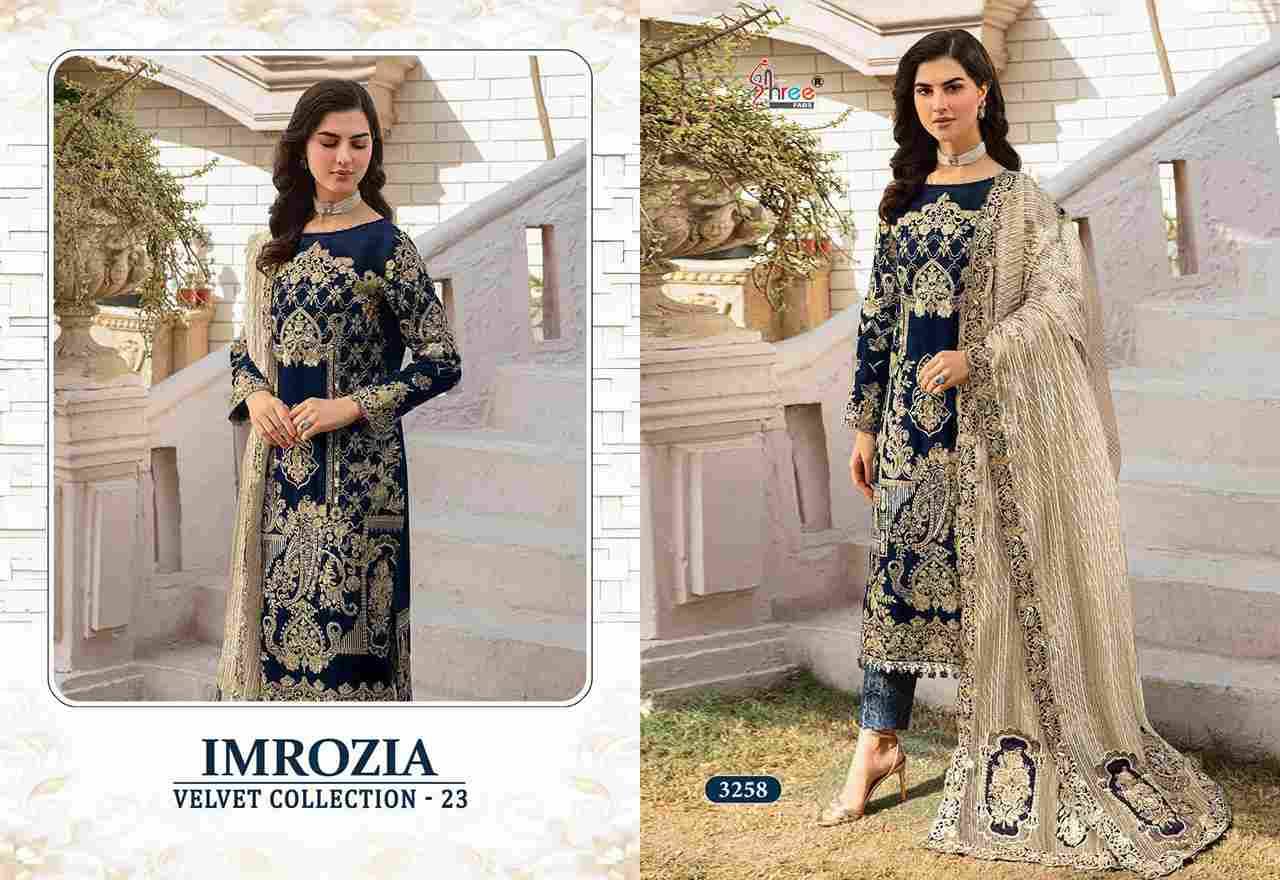 Imrozia Velvet Collection-23 By Shree Fabs 3254 To 3258 Series Beautiful Pakistani Suits Colorful Stylish Fancy Casual Wear & Ethnic Wear Pure Velvet Embroidered Dresses At Wholesale Price