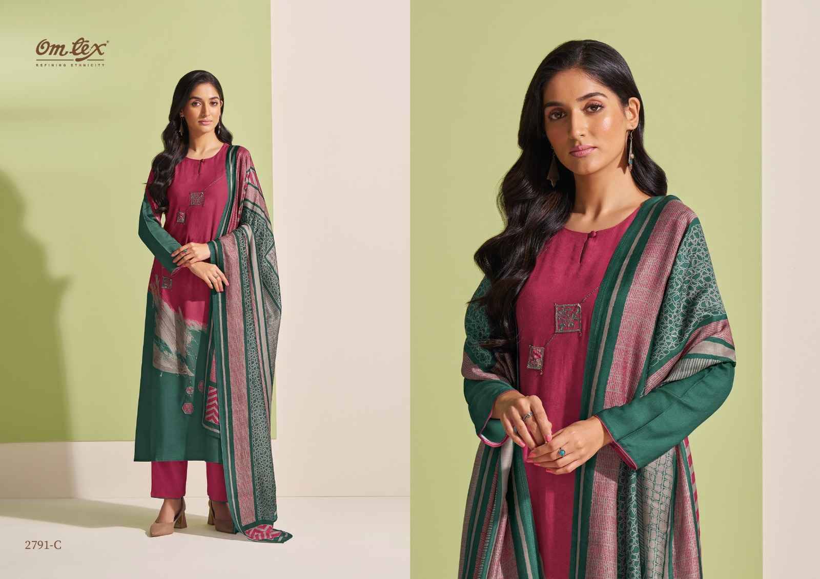 Saachi By Om Tex 2791-A To 2791-D Series Beautiful Stylish Festive Suits Fancy Colorful Casual Wear & Ethnic Wear & Ready To Wear Pure Pashmina Digital Print Dresses At Wholesale Price