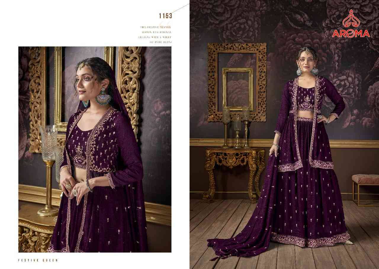Bansuri By Aroma 1150 To 1153 Series Designer Beautiful Wedding Bridal Collection Occasional Wear & Party Wear Premium Silk Lehengas At Wholesale Price