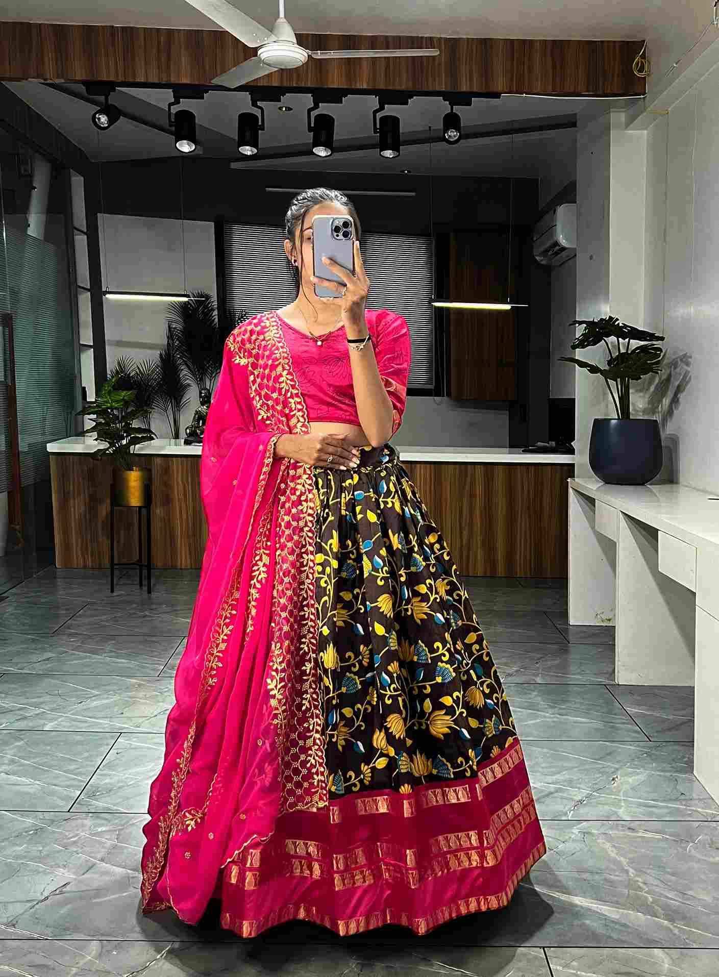 G-7078 By Fashid Wholesale Navratri Wear Collection Beautiful Stylish Colorful Fancy Party Wear & Occasional Wear Soft Silk Lehengas At Wholesale Price