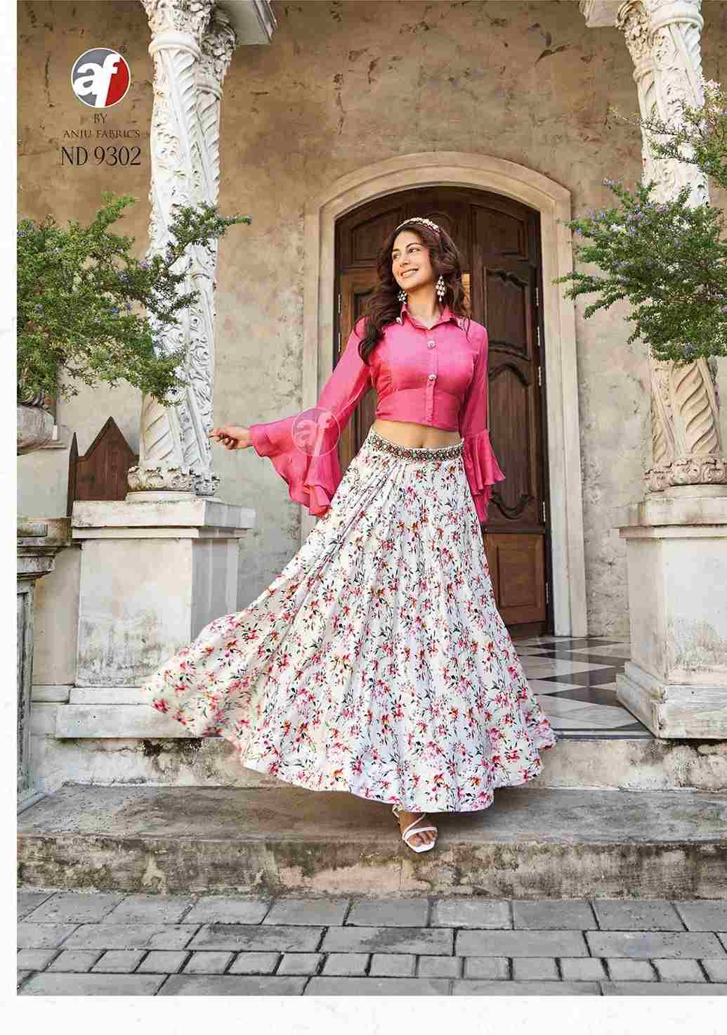 Anju Fabrics Hit Design 9302 By Anju Fabrics Stylish Fancy Beautiful Colorful Casual Wear & Ethnic Wear Viscose Silk Tops With Bottom At Wholesale Price