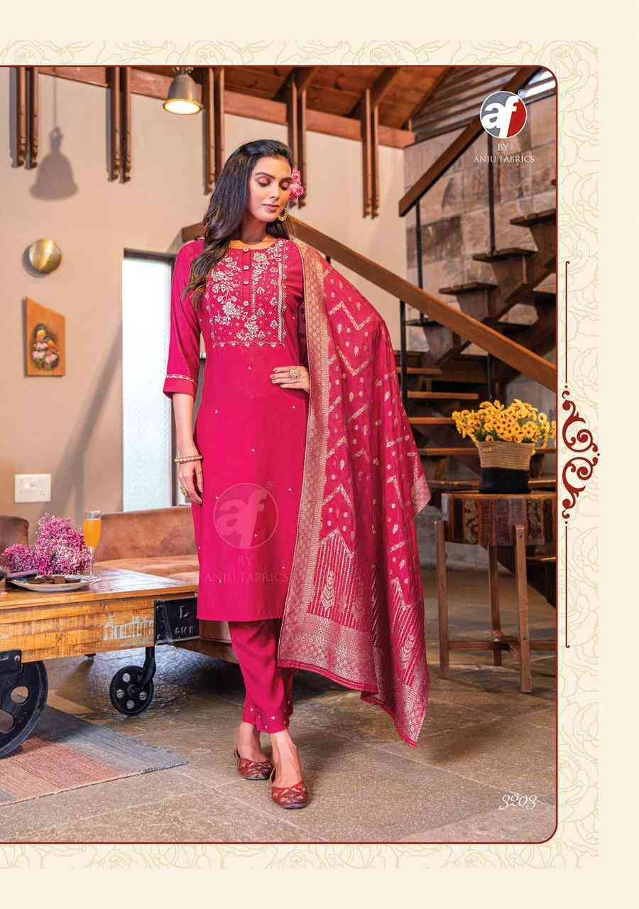  Mayuri Vol-3 By Anju Fabrics 3201 To 3206 Series Designer Festive Suits Collection Beautiful Stylish Fancy Colorful Party Wear & Occasional Wear Viscose Nylon Dresses At Wholesale Price