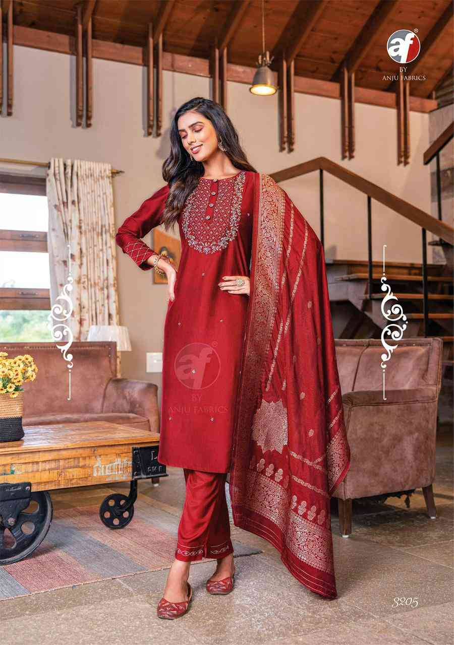  Mayuri Vol-3 By Anju Fabrics 3201 To 3206 Series Designer Festive Suits Collection Beautiful Stylish Fancy Colorful Party Wear & Occasional Wear Viscose Nylon Dresses At Wholesale Price