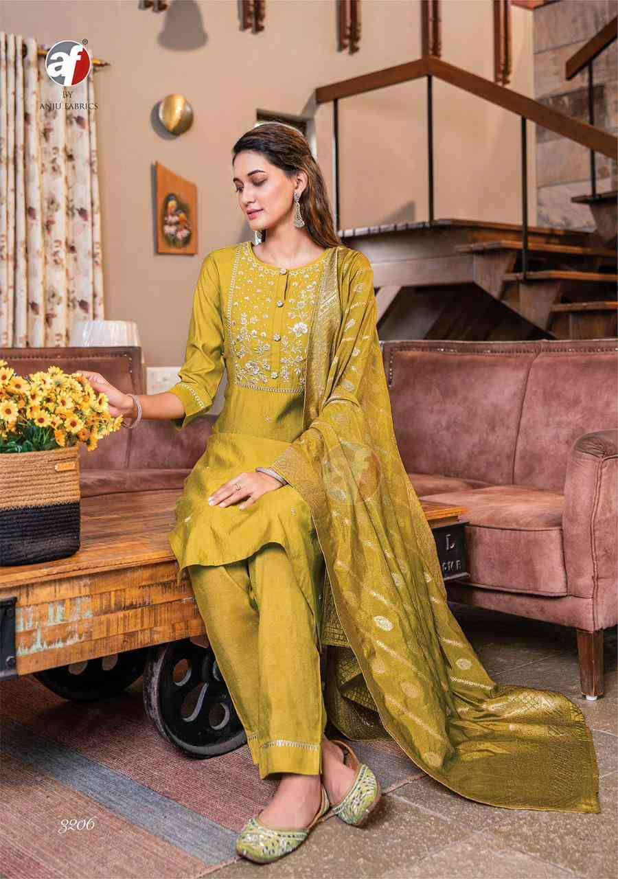  Mayuri Vol-3 By Anju Fabrics 3201 To 3206 Series Designer Festive Suits Collection Beautiful Stylish Fancy Colorful Party Wear & Occasional Wear Viscose Nylon Dresses At Wholesale Price