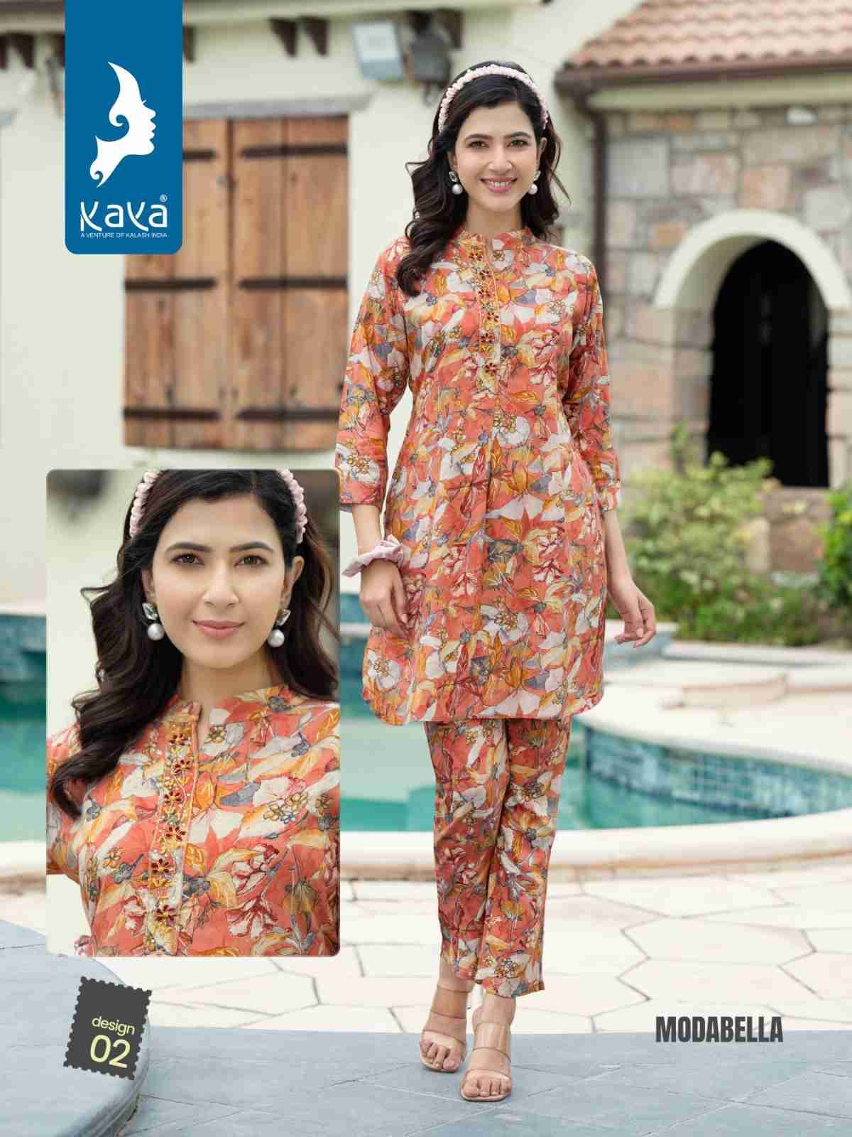 Modabella By Kaya 01 To 06 Series Designer Stylish Fancy Colorful Beautiful Party Wear & Ethnic Wear Collection Rayon Print Co-Ord At Wholesale Price