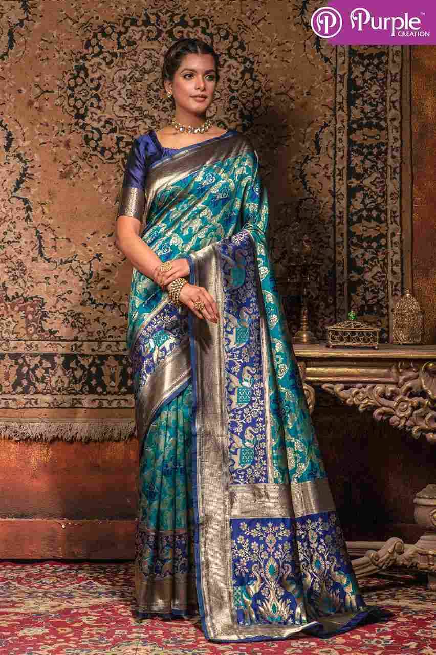 Zari Vol-8 By Purple Creation 01 To 05 Series Indian Traditional Wear Collection Beautiful Stylish Fancy Colorful Party Wear & Occasional Wear Banarasi Silk Sarees At Wholesale Price
