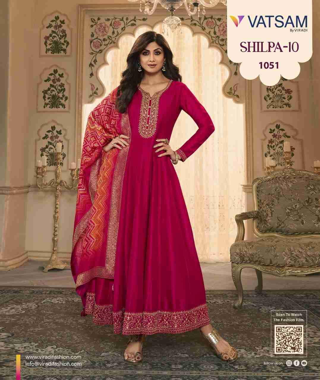 Shilpa Vol-10 By Vatsam 1051 To 1054 Series Beautiful Stylish Fancy Colorful Casual Wear & Ethnic Wear Silk Gowns With Dupatta At Wholesale Price