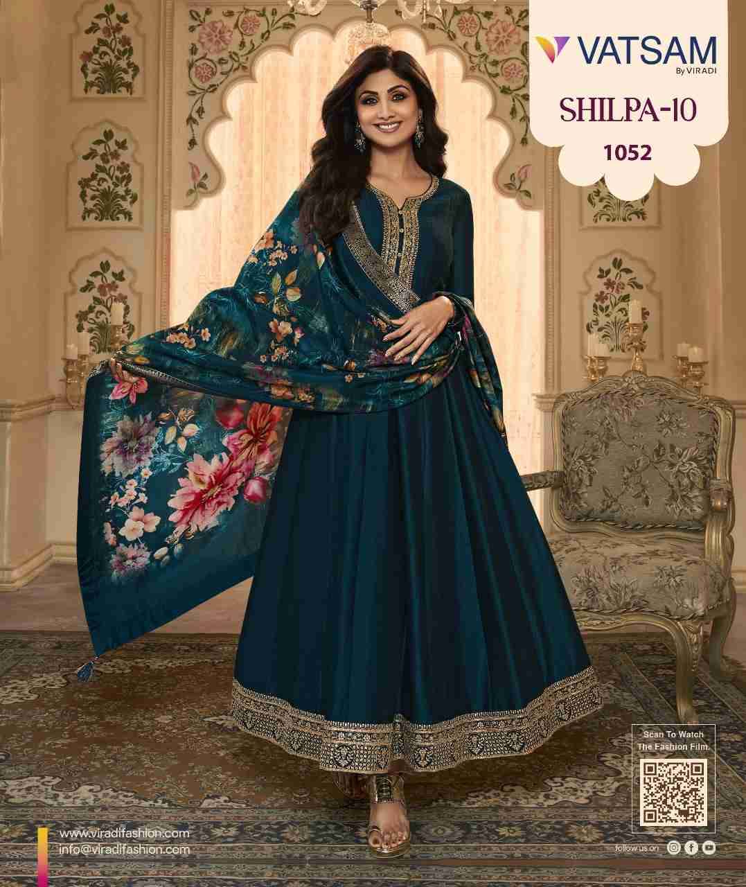 Shilpa Vol-10 By Vatsam 1051 To 1054 Series Beautiful Stylish Fancy Colorful Casual Wear & Ethnic Wear Silk Gowns With Dupatta At Wholesale Price