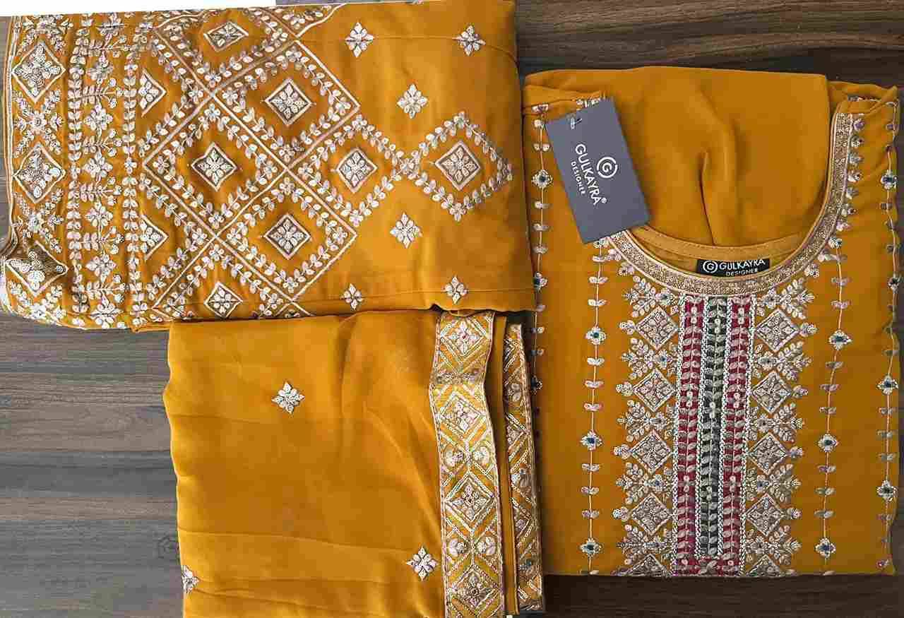  Trisha By Gulkayra Designer 7408-A To 7408-C Series Beautiful Festive Suits Colorful Stylish Fancy Casual Wear & Ethnic Wear Georgette Embroidered Dresses At Wholesale Price