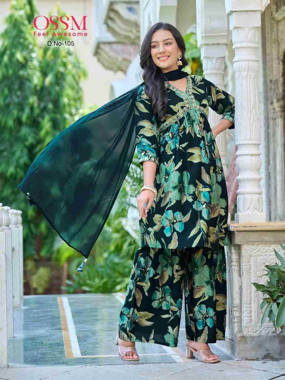 Raashi Vol- By Ossm 101 To 106 Series Beautiful Stylish Sharara Suits Fancy Colorful Casual Wear & Ethnic Wear & Ready To Wear Modal Chanderi Print Dresses At Wholesale Price