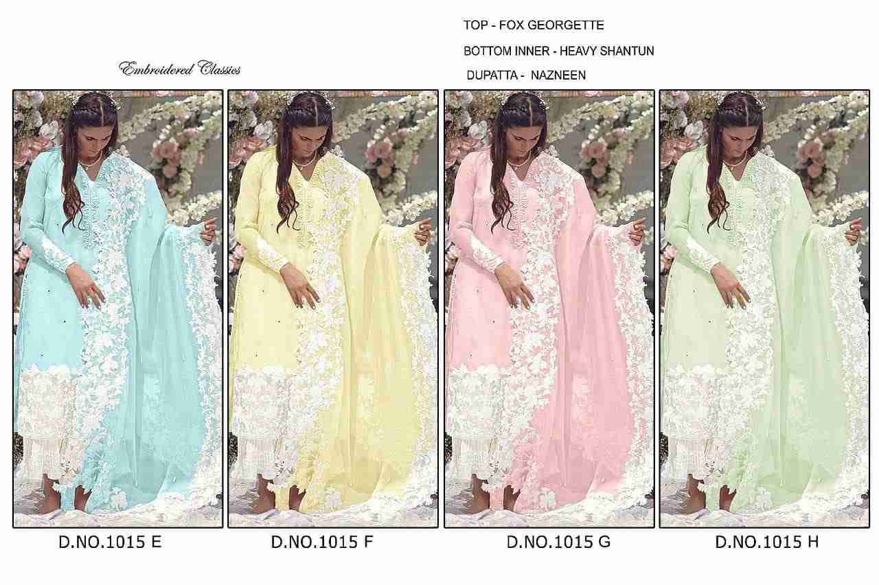  Rose Tex 1015 Colours By Rose Tex 1015-A To 1015-D Series Beautiful Stylish Suits Fancy Colorful Casual Wear & Ethnic Wear & Ready To Wear Heavy Faux Georgette Dresses At Wholesale Price