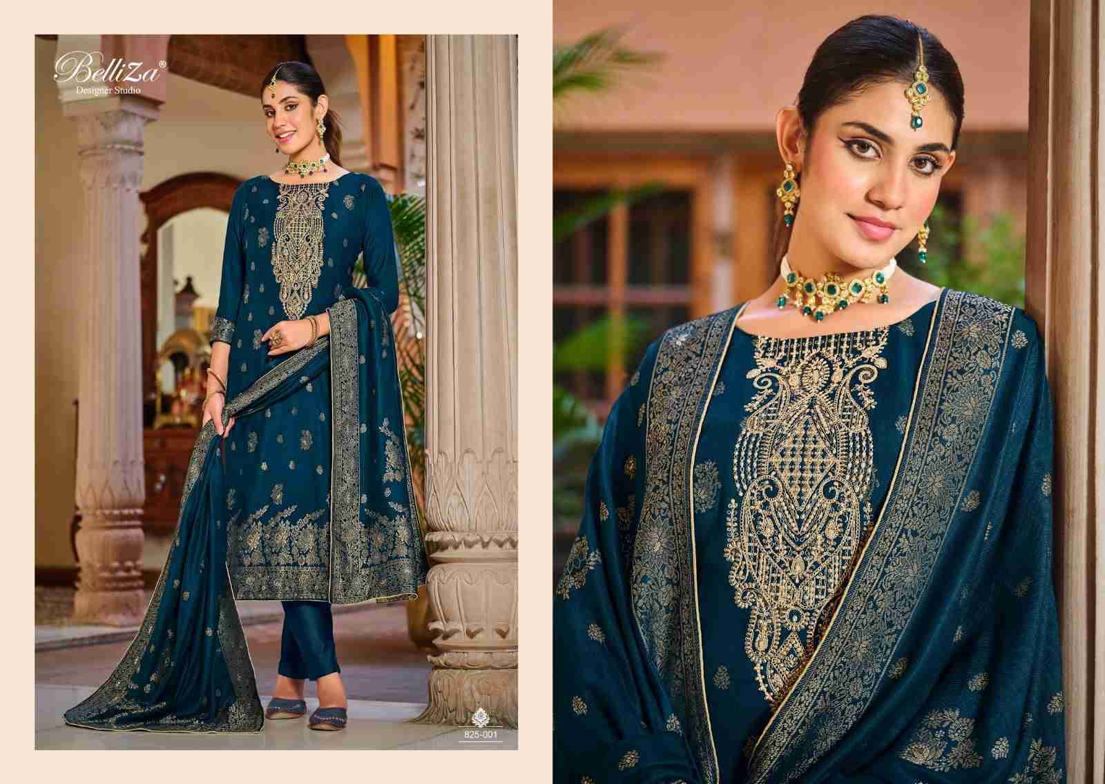 Shalimar By Belliza 825-001 To 825-006 Series Beautiful Festive Suits Colorful Stylish Fancy Casual Wear & Ethnic Wear Pure Viscose Pashmina Embroidered Dresses At Wholesale Price
