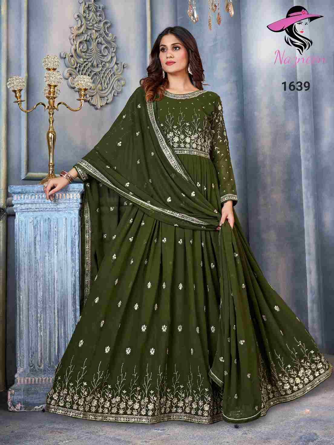 Falak By Nazneen 1639 To 1642 Series Designer Anarkali Suits Collection Beautiful Stylish Fancy Colorful Party Wear & Occasional Wear Faux Georgette Embroidered Dresses At Wholesale Price