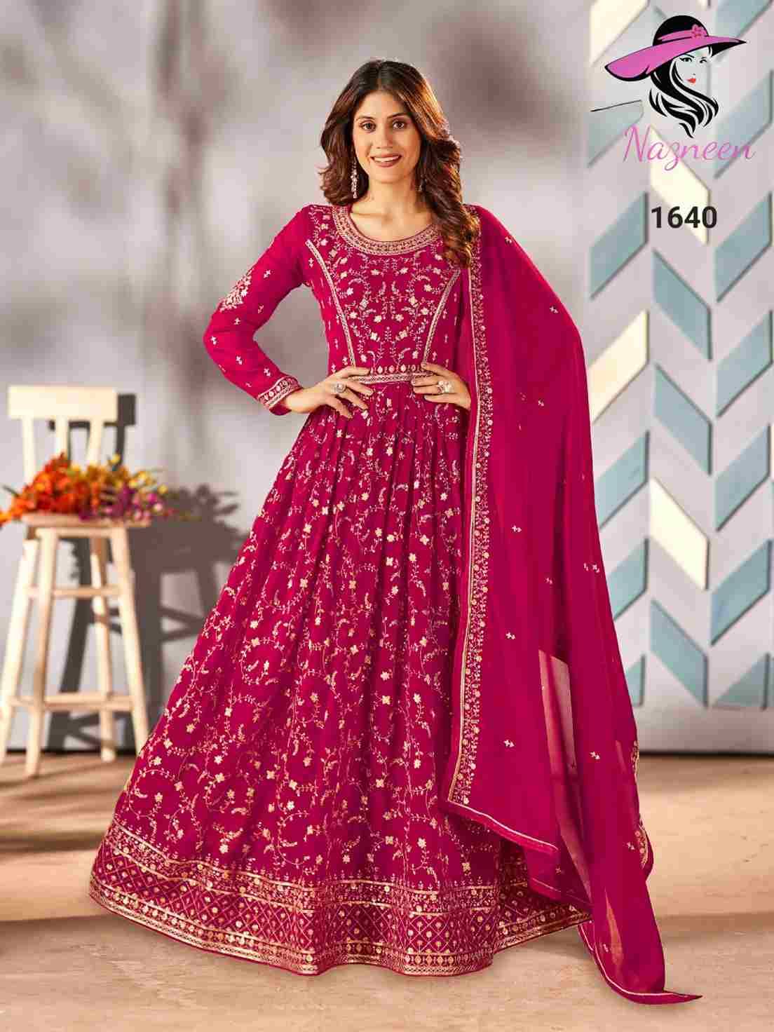 Falak By Nazneen 1639 To 1642 Series Designer Anarkali Suits Collection Beautiful Stylish Fancy Colorful Party Wear & Occasional Wear Faux Georgette Embroidered Dresses At Wholesale Price