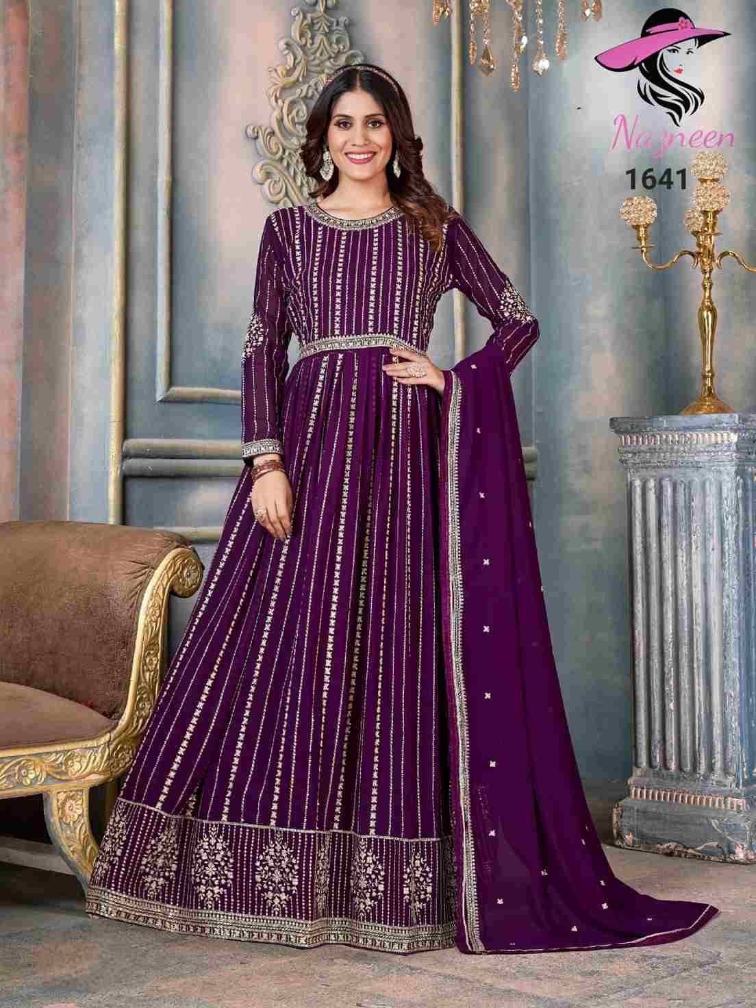 Falak By Nazneen 1639 To 1642 Series Designer Anarkali Suits Collection Beautiful Stylish Fancy Colorful Party Wear & Occasional Wear Faux Georgette Embroidered Dresses At Wholesale Price