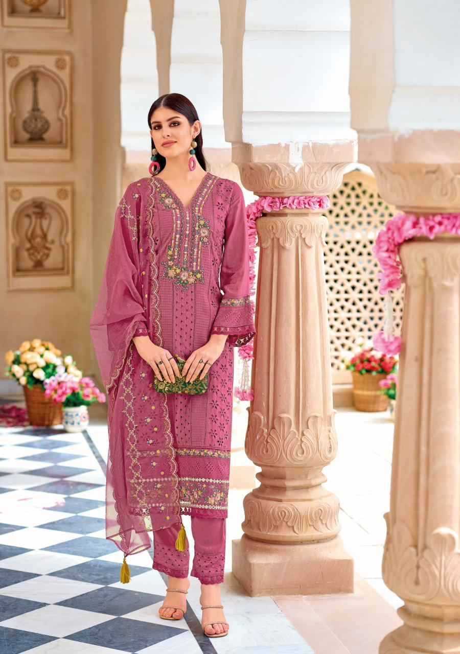 Safarnama Vol-2 By Kailee 41301 To 41306 Series Designer Festive Suits Collection Beautiful Stylish Fancy Colorful Party Wear & Occasional Wear Pure Cotton Embroidered Dresses At Wholesale Price