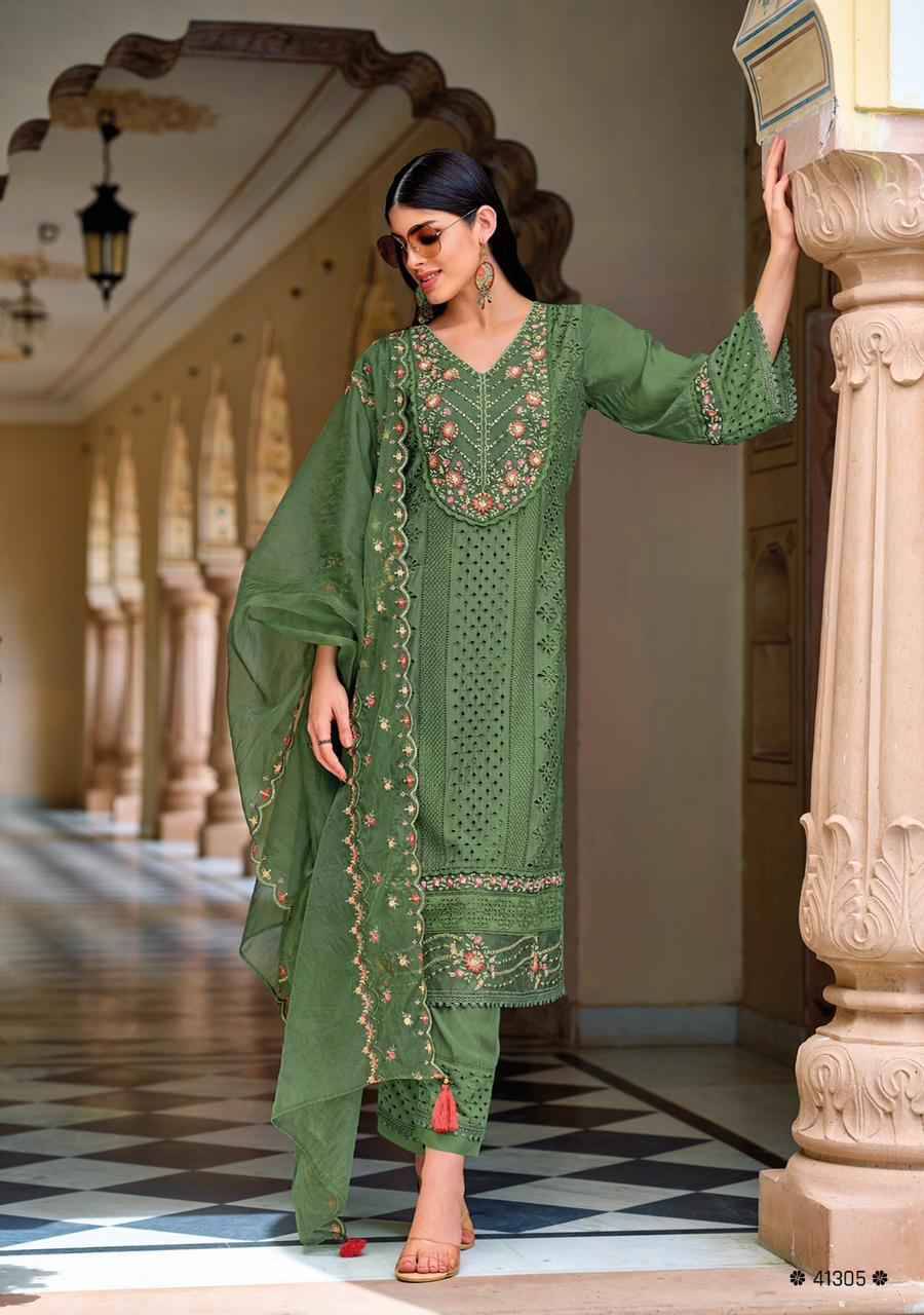 Safarnama Vol-2 By Kailee 41301 To 41306 Series Designer Festive Suits Collection Beautiful Stylish Fancy Colorful Party Wear & Occasional Wear Pure Cotton Embroidered Dresses At Wholesale Price