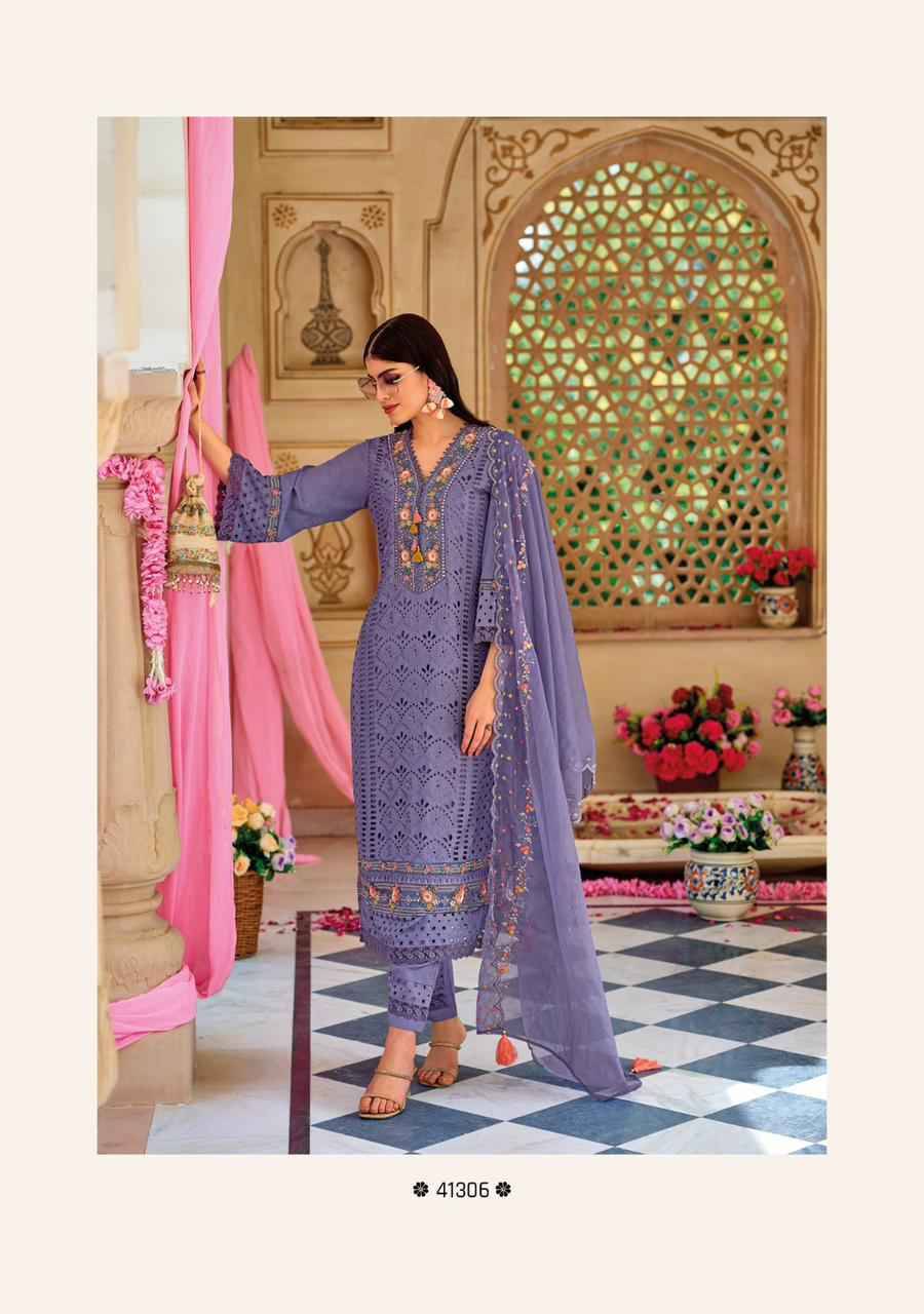 Safarnama Vol-2 By Kailee 41301 To 41306 Series Designer Festive Suits Collection Beautiful Stylish Fancy Colorful Party Wear & Occasional Wear Pure Cotton Embroidered Dresses At Wholesale Price