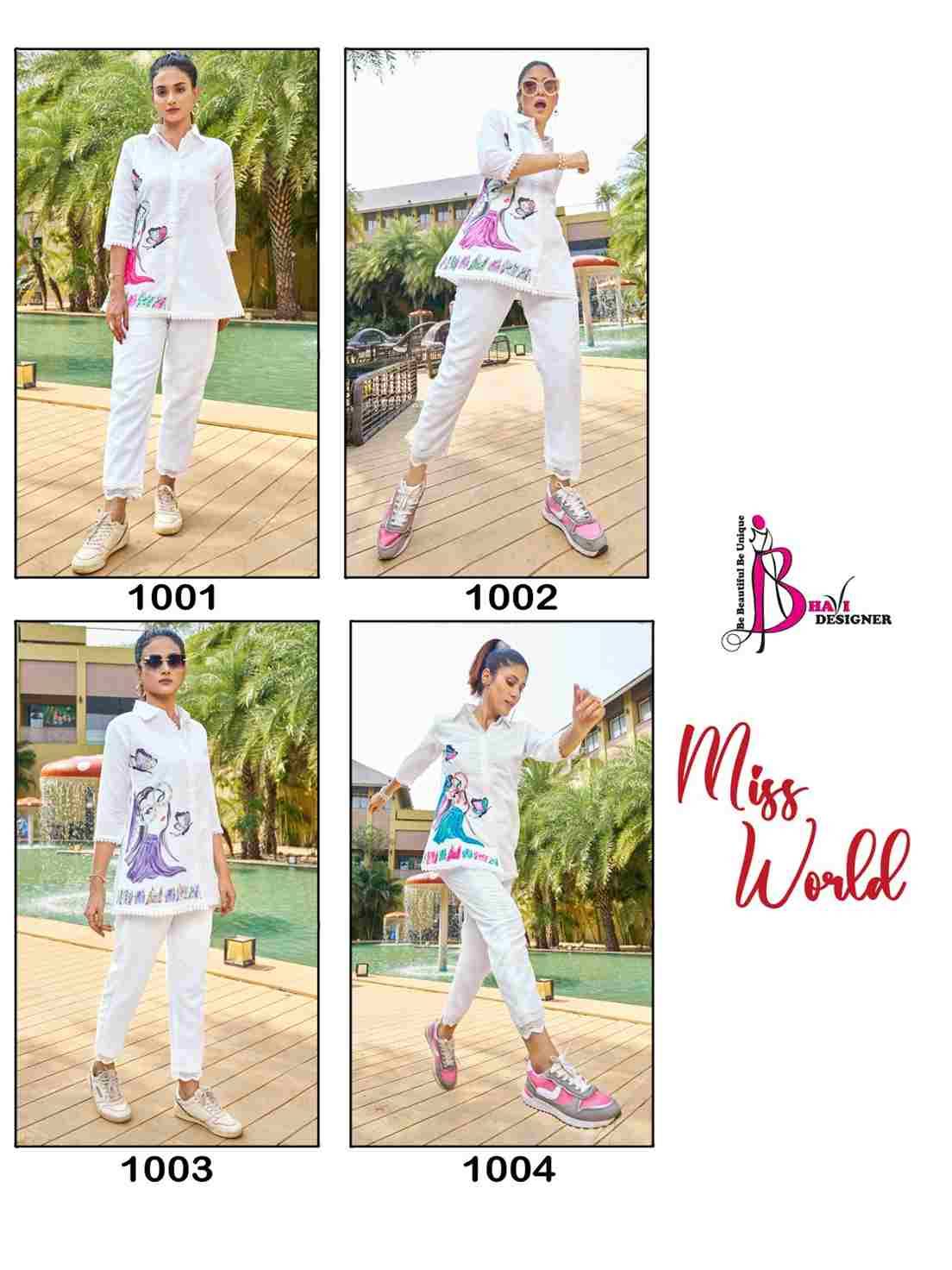 Miss World By Bhavi Designer 1001 To 1004 Series Designer Stylish Fancy Colorful Beautiful Party Wear & Ethnic Wear Collection Muslin Silk Co-Ord At Wholesale Price