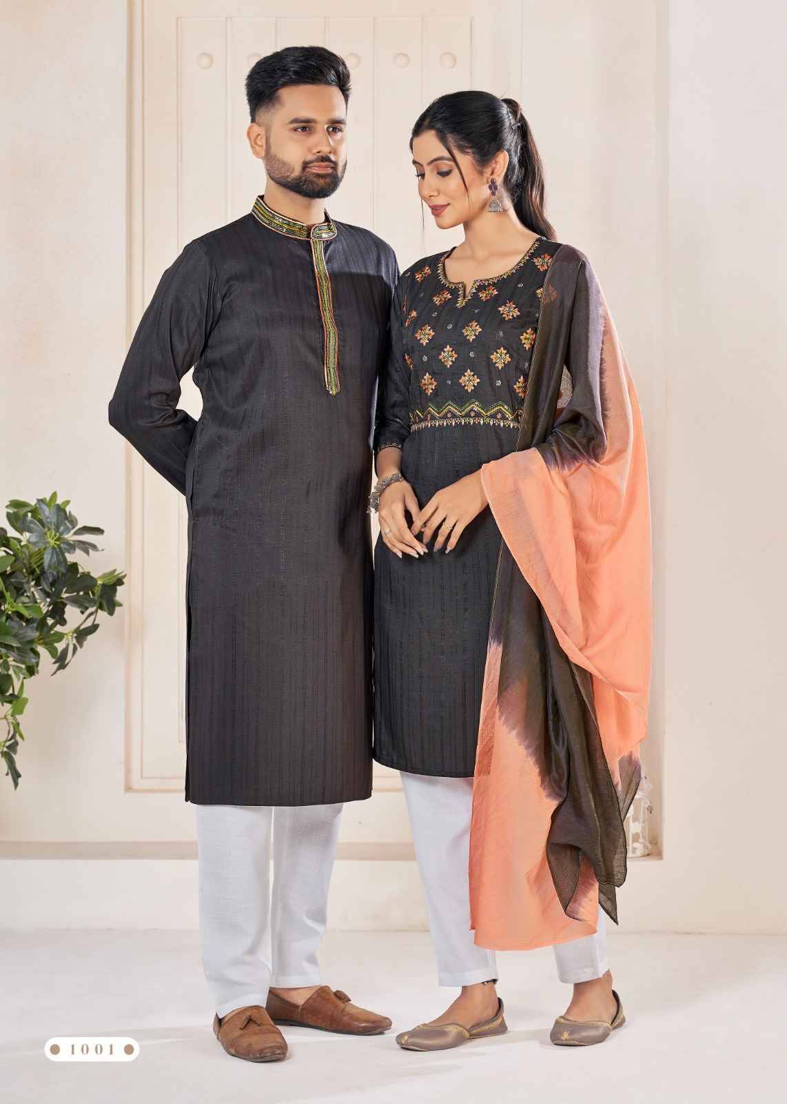 Couple Goal Vol-6 By Fashid Wholesale 1001 To 1005 Series Beautiful Colorful Stylish Fancy Casual Wear & Ethnic Wear & Ready To Wear Pure Viscose Kurtas With Pajamas/Dresses At Wholesale Price