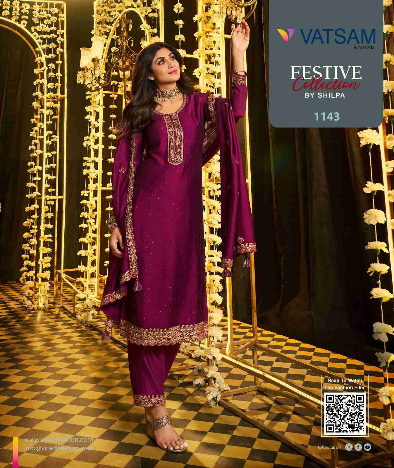  Festive Collection By Vatsam 1141 To 1144 Series Beautiful Suits Colorful Stylish Fancy Casual Wear & Ethnic Wear Georgette Silk Dresses At Wholesale Price