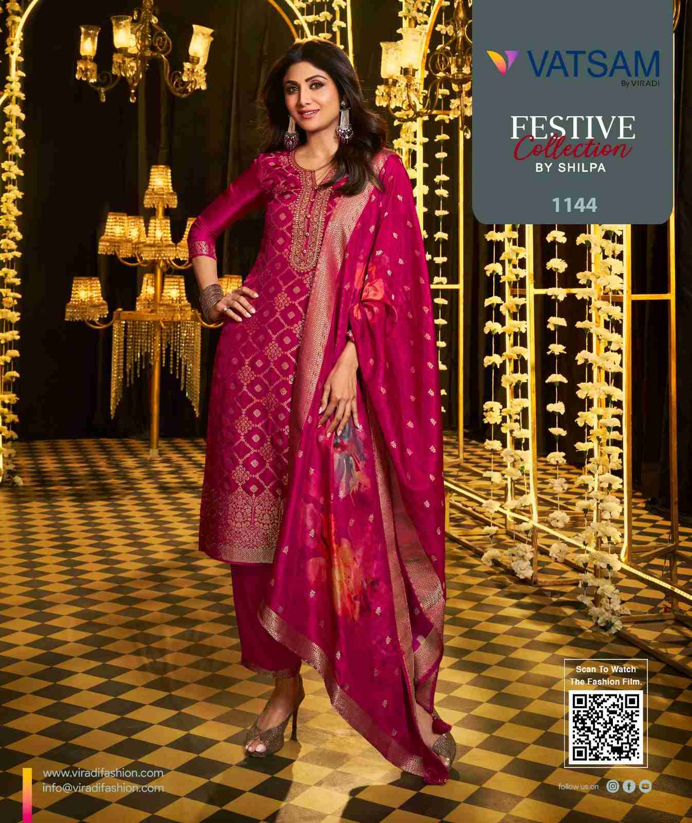  Festive Collection By Vatsam 1141 To 1144 Series Beautiful Suits Colorful Stylish Fancy Casual Wear & Ethnic Wear Georgette Silk Dresses At Wholesale Price
