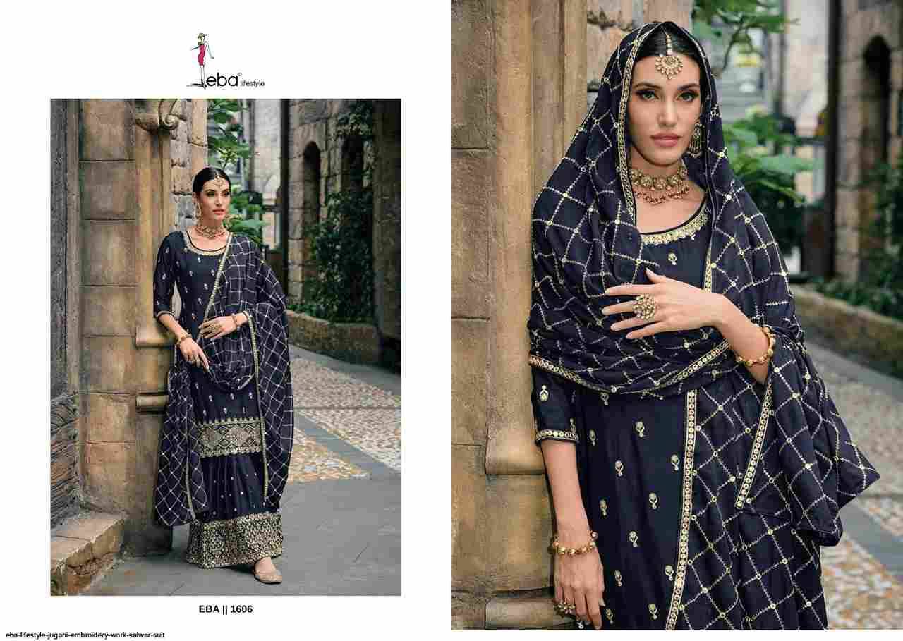 Jugani By Eba Lifestyle 1604 To 1606 Series Beautiful Sharara Suits Colorful Stylish Fancy Casual Wear & Ethnic Wear Chinnon Dresses At Wholesale Price