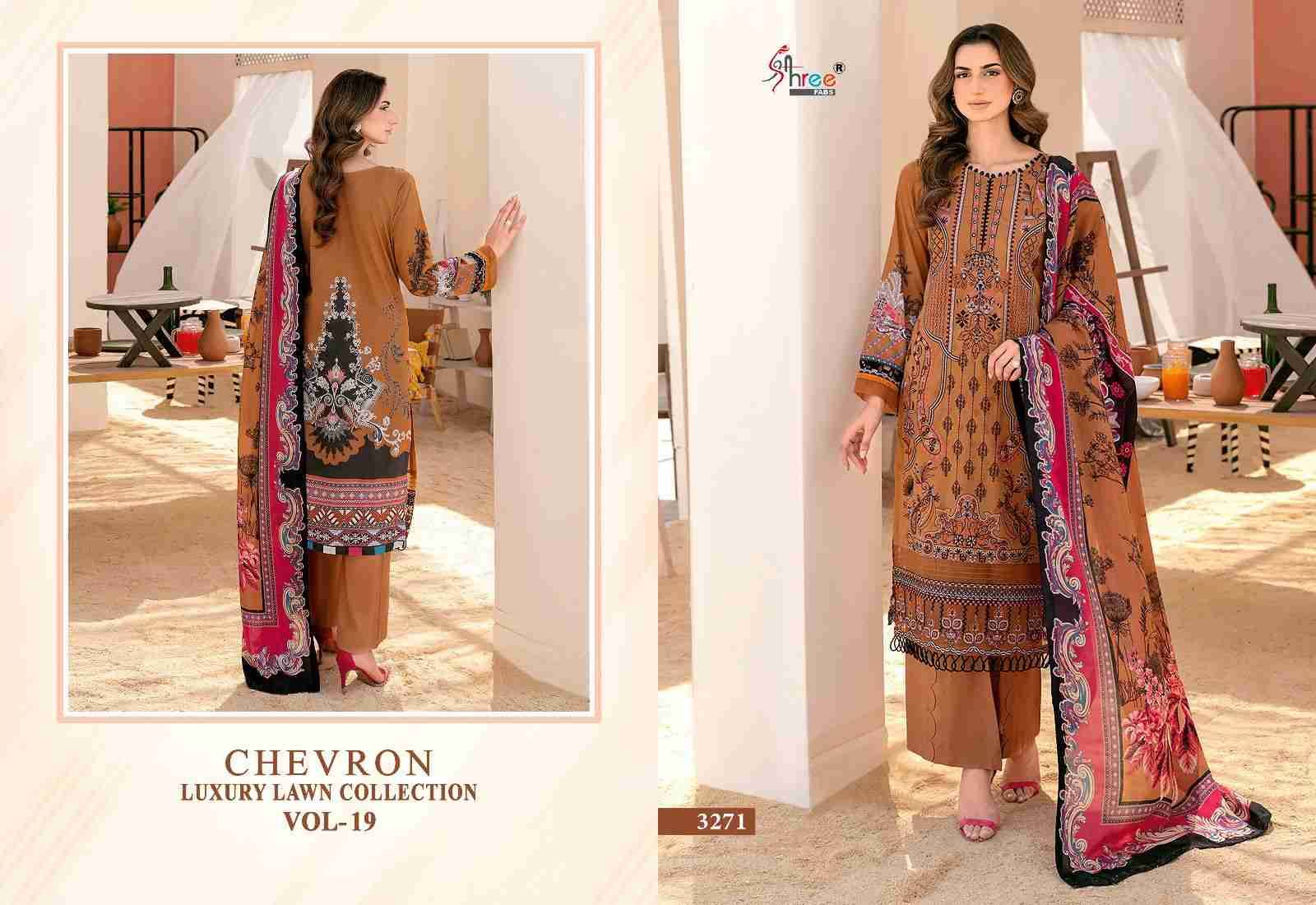 Chevron Luxury Lawn Collection Vol-19 By Shree Fabs 3271 To 3278 Series Pakistani Suits Beautiful Fancy Colorful Stylish Party Wear & Occasional Wear Pure Lawn Print Embroidery Dresses At Wholesale Price