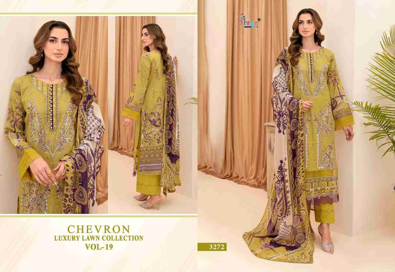 Chevron Luxury Lawn Collection Vol-19 By Shree Fabs 3271 To 3278 Series Pakistani Suits Beautiful Fancy Colorful Stylish Party Wear & Occasional Wear Pure Lawn Print Embroidery Dresses At Wholesale Price