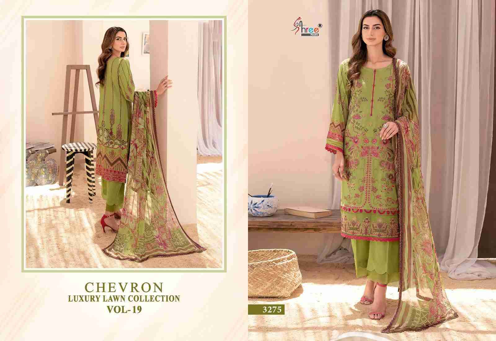 Chevron Luxury Lawn Collection Vol-19 By Shree Fabs 3271 To 3278 Series Pakistani Suits Beautiful Fancy Colorful Stylish Party Wear & Occasional Wear Pure Lawn Print Embroidery Dresses At Wholesale Price