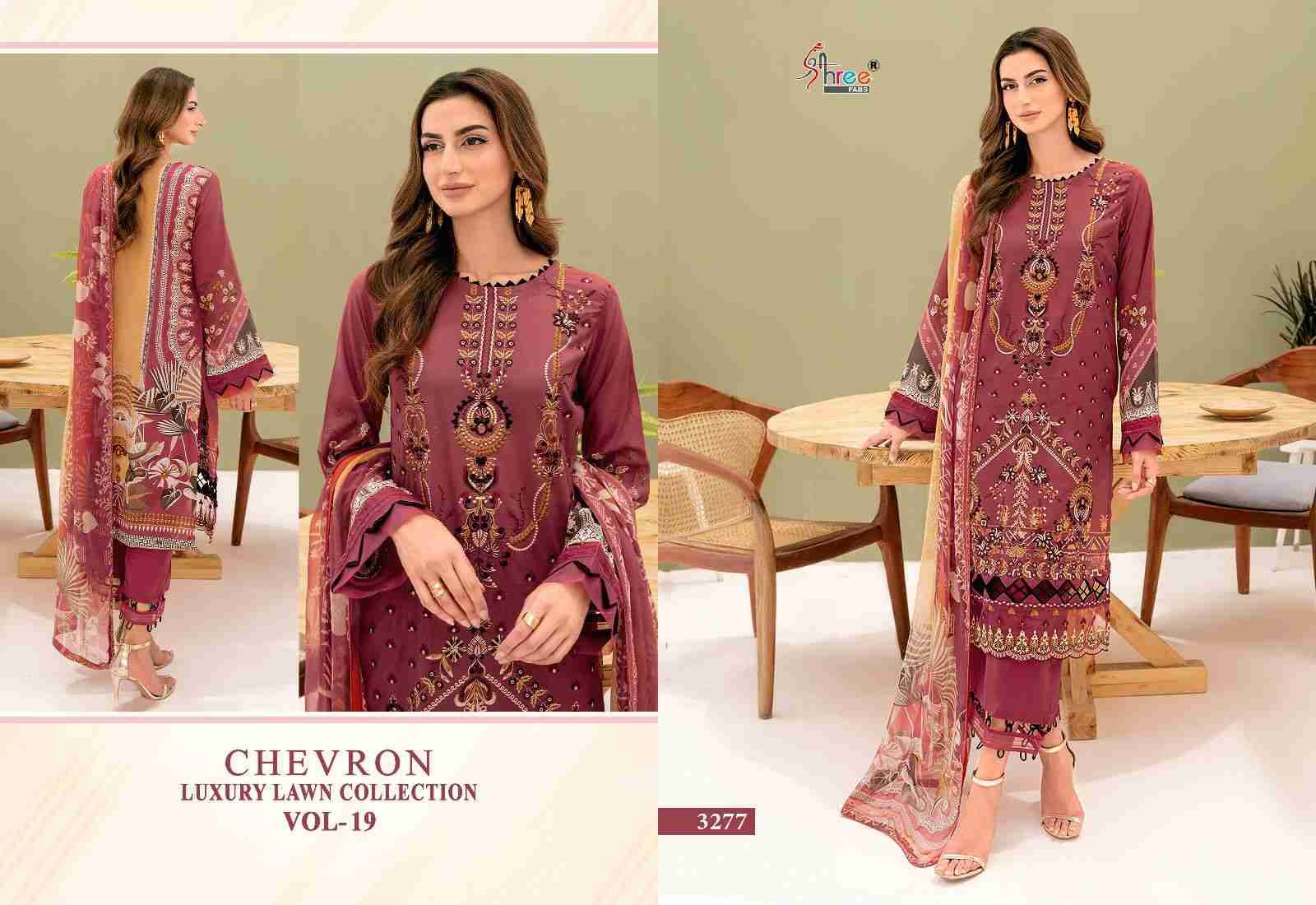 Chevron Luxury Lawn Collection Vol-19 By Shree Fabs 3271 To 3278 Series Pakistani Suits Beautiful Fancy Colorful Stylish Party Wear & Occasional Wear Pure Lawn Print Embroidery Dresses At Wholesale Price