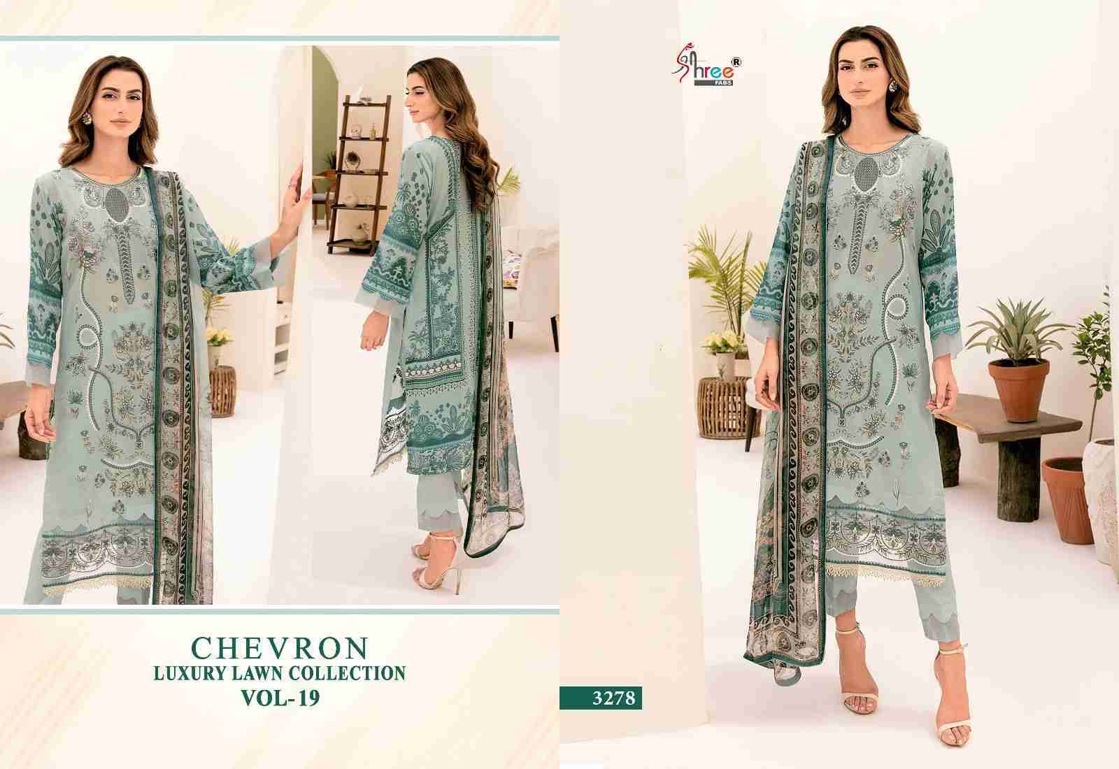 Chevron Luxury Lawn Collection Vol-19 By Shree Fabs 3271 To 3278 Series Pakistani Suits Beautiful Fancy Colorful Stylish Party Wear & Occasional Wear Pure Lawn Print Embroidery Dresses At Wholesale Price