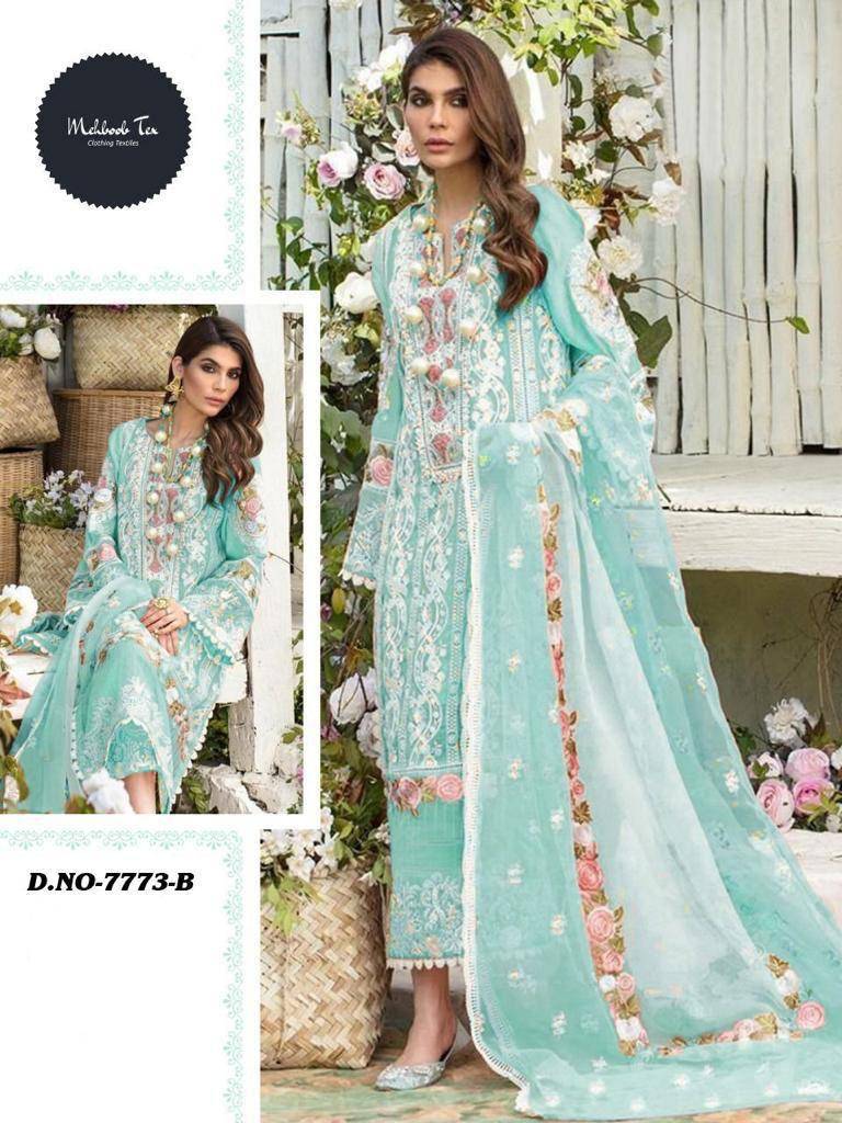 Crimson 7773 Colours By Mehboob Tex 7773-A To 7773-D Series Pakistani Suits Beautiful Fancy Colorful Stylish Party Wear & Occasional Wear Cambric Cotton Embroidery Dresses At Wholesale Price