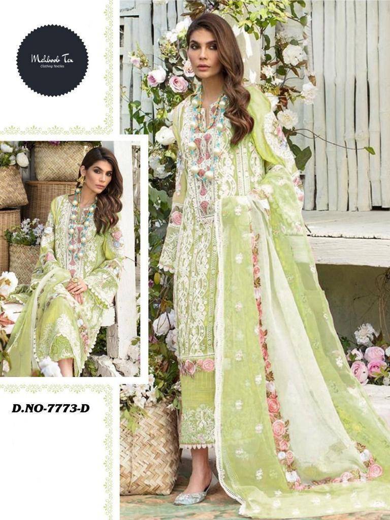 Crimson 7773 Colours By Mehboob Tex 7773-A To 7773-D Series Pakistani Suits Beautiful Fancy Colorful Stylish Party Wear & Occasional Wear Cambric Cotton Embroidery Dresses At Wholesale Price